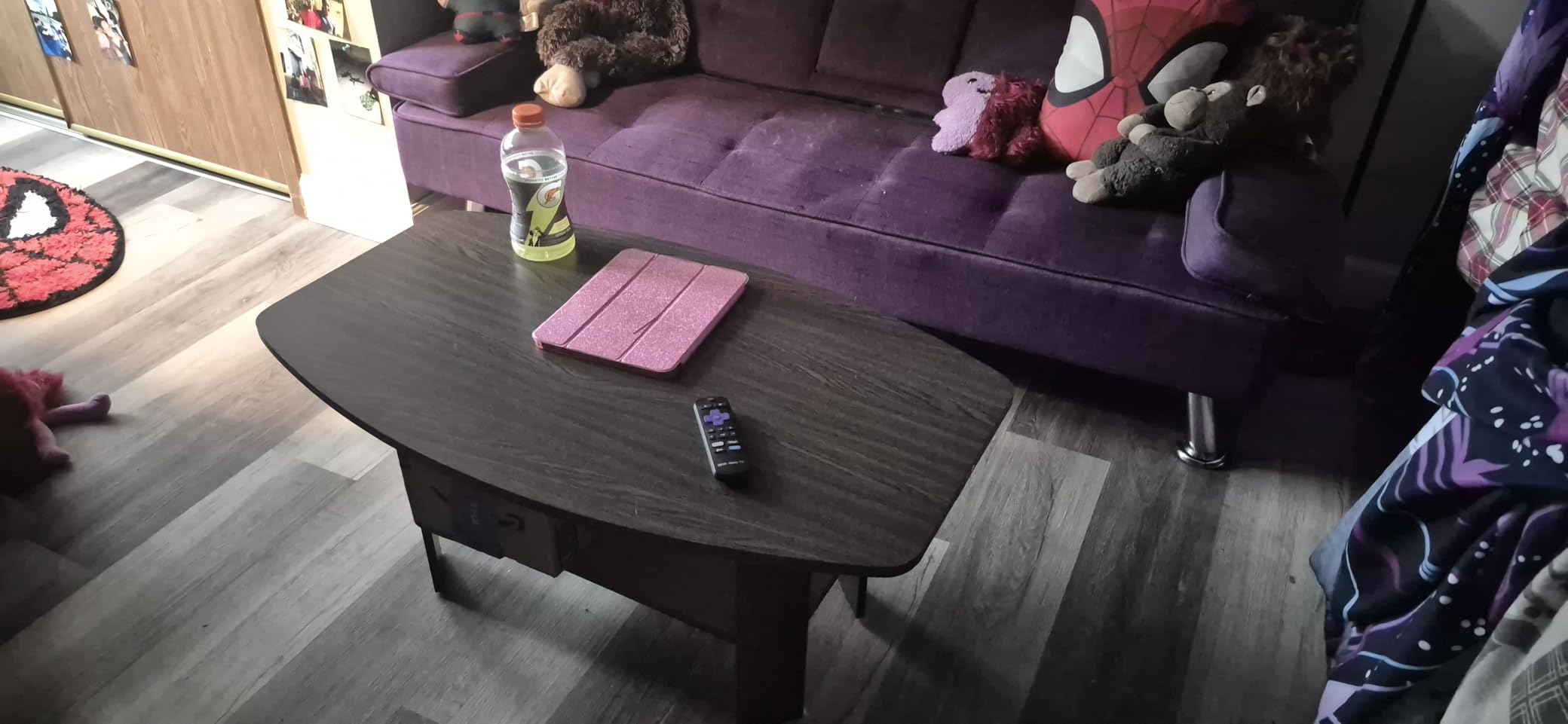 Furinno Simple Design Coffee Table, French Oak Grey/Black customer photo 2