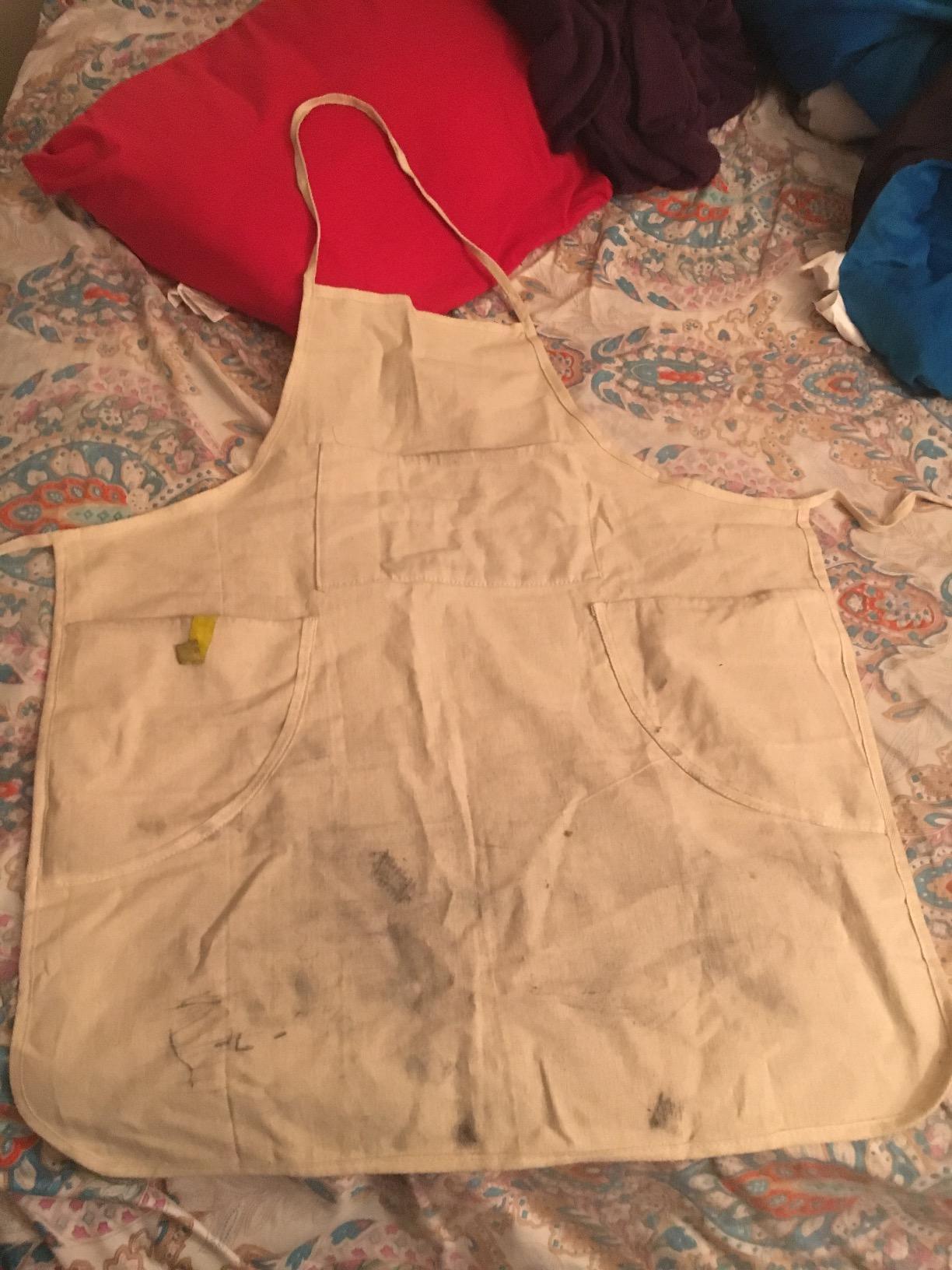 conda 100% Cotton Canvas Professional Bib Apron With 3 Pockets for Women Men Adults, Waterproof, Natural 31inch By 27inch customer photo 2