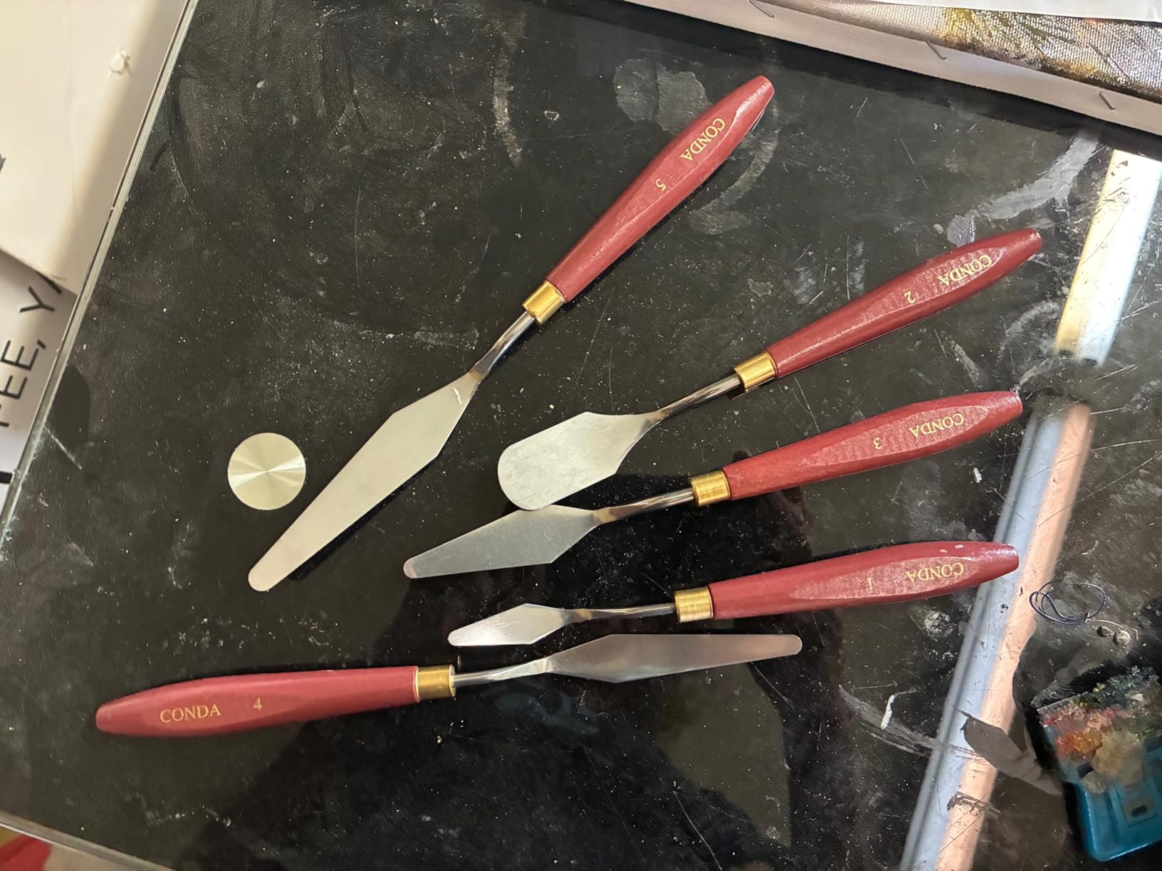 CONDA 11 Piece Stainless Steel Spatula Palette Knife Professional Palette Knife Painting Wood Handle customer photo 1