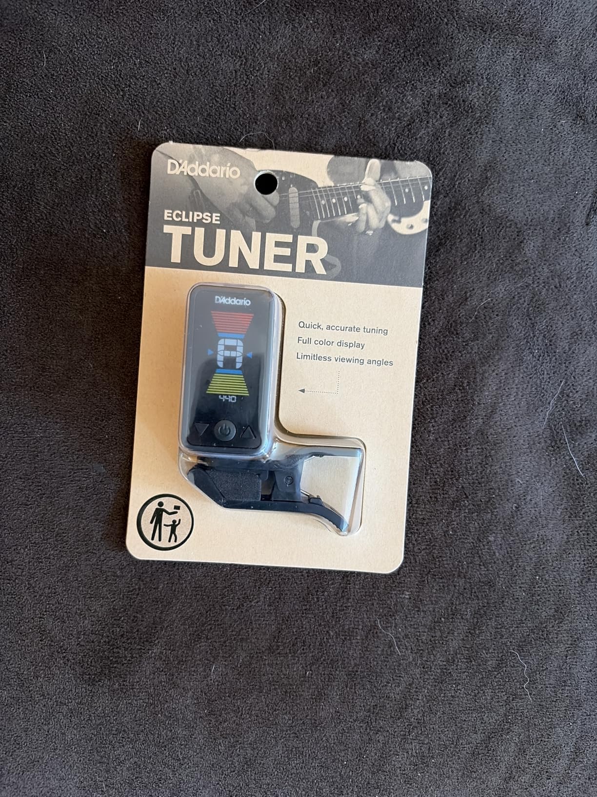 D'Addario Eclipse Headstock Clip On Guitar Tuner, PW-CT-17BK, Black customer photo 2