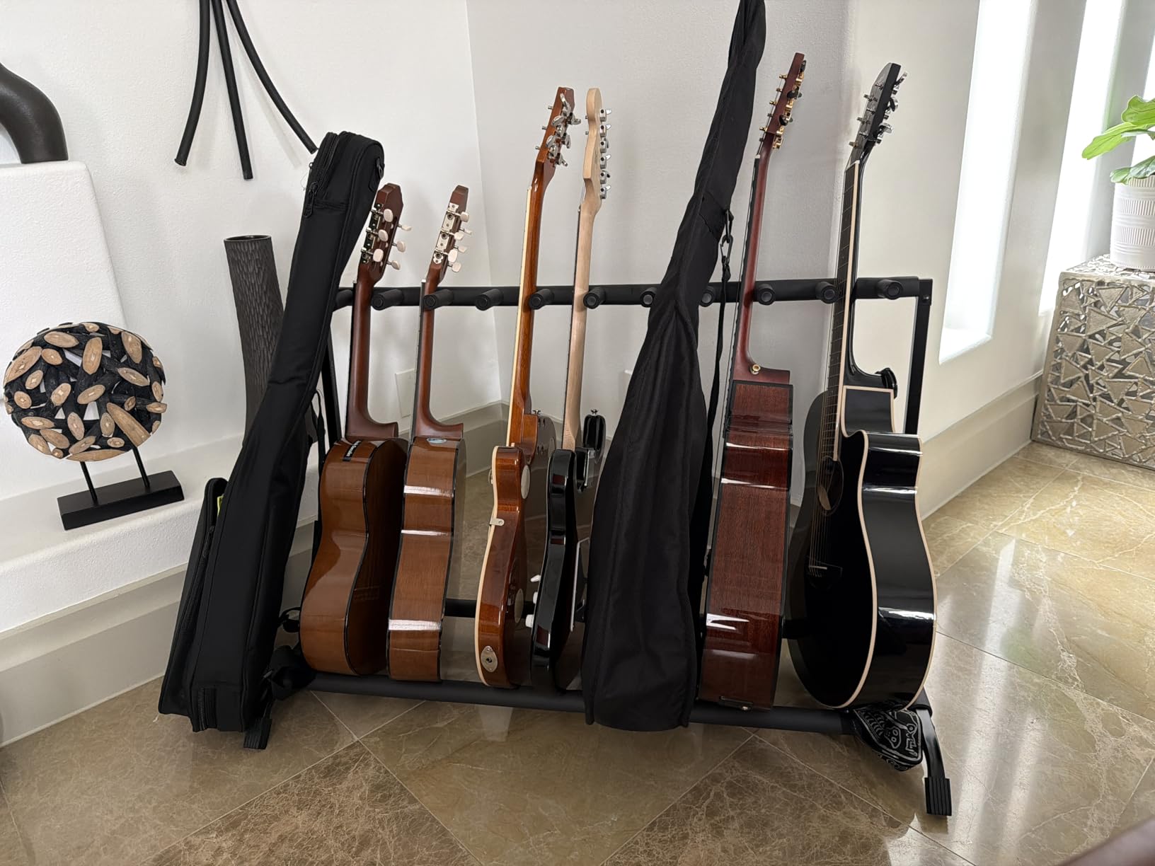 Gator Rok-It Collapsible Folding Guitar Rack Stand for 3 Guitars - Fits Acoustic, Electric, or Bass Guitars - Portable, Durable, Space-Saving Storage (RI-GTR-RACK3) customer photo 2