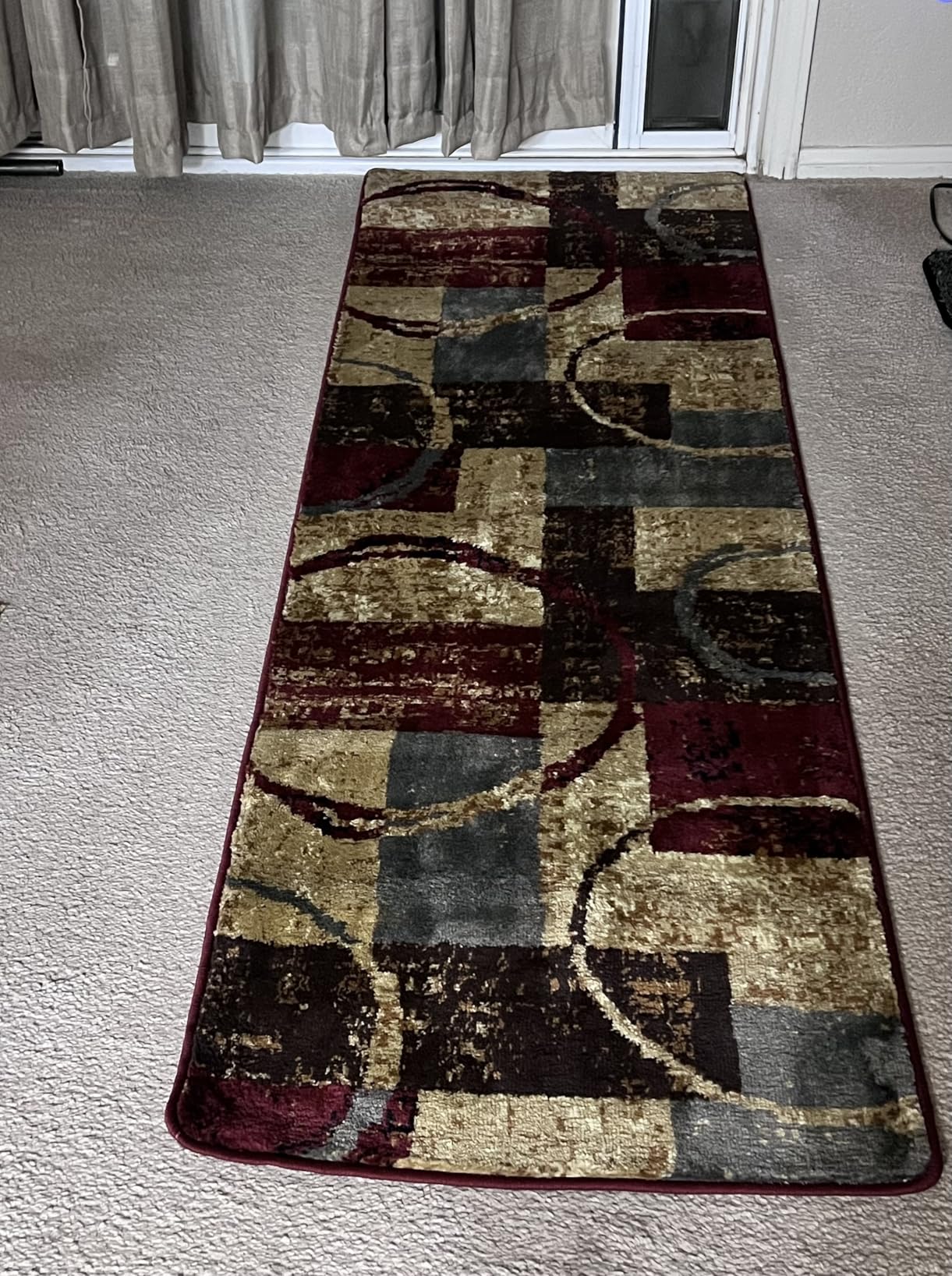 Unique Loom Barista Collection Modern, Abstract, Vintage, Distressed, Urban, Geometric, Rustic, Warm Colors Area Rug (5' 0 x 8' 0 Rectangular, Multi/Beige) customer photo 1