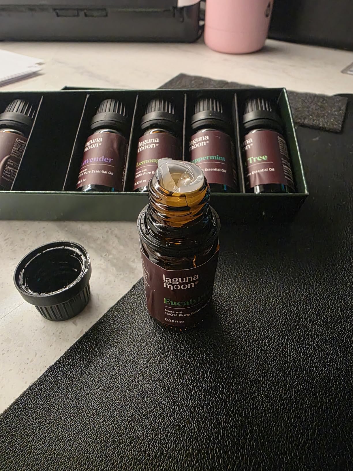 Lagunamoon Essential Oils Aromatherapy Set - 6 Oils for Diffusers, Home Care, Candle Making Scents, Fragrance, Humidifiers, Gifts - Peppermint, Tea Tree, Lavender, Eucalyptus, Orange (10mL) customer photo 1