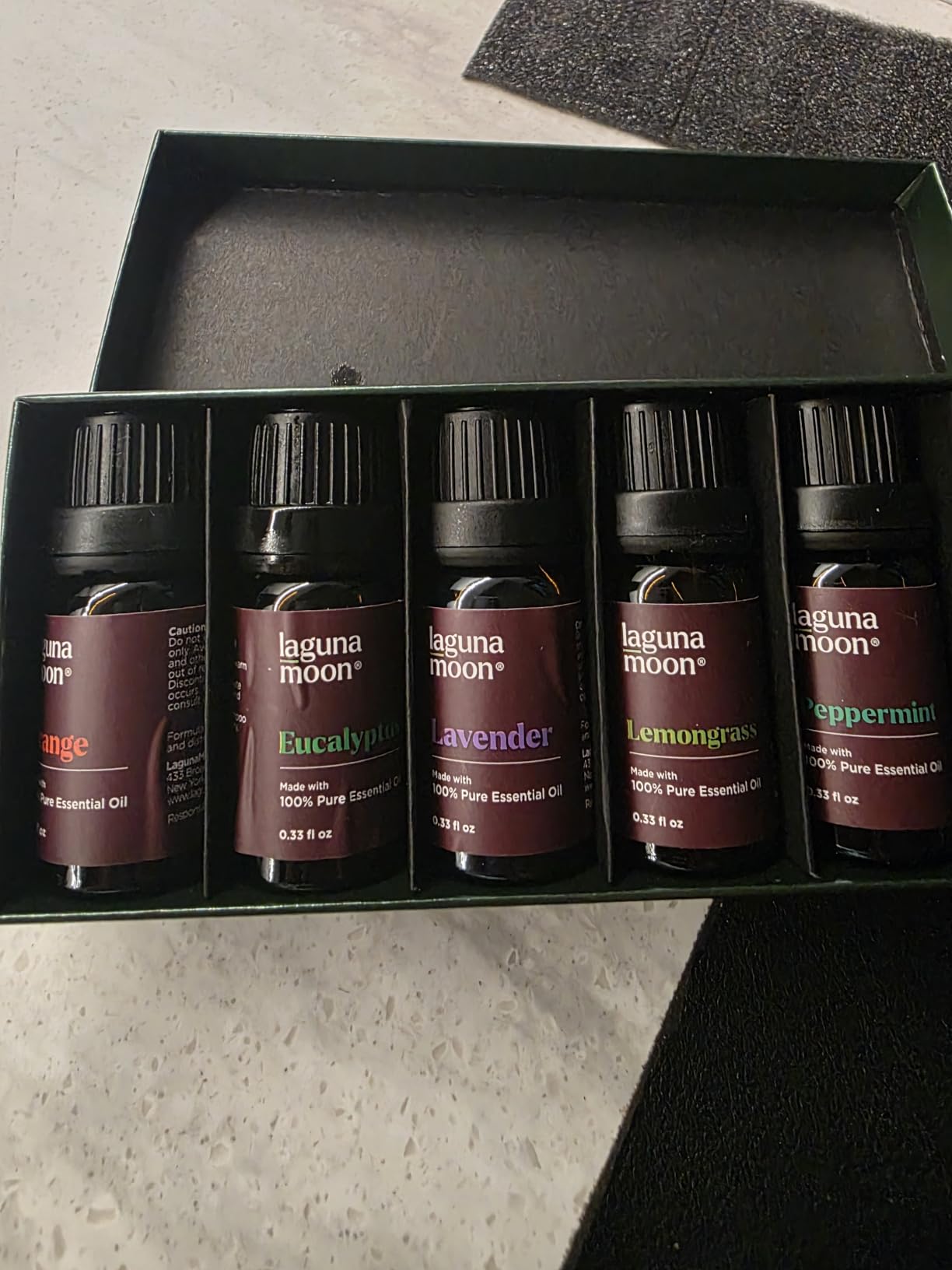Lagunamoon Essential Oils Aromatherapy Set - 6 Oils for Diffusers, Home Care, Candle Making Scents, Fragrance, Humidifiers, Gifts - Peppermint, Tea Tree, Lavender, Eucalyptus, Orange (10mL) customer photo 2