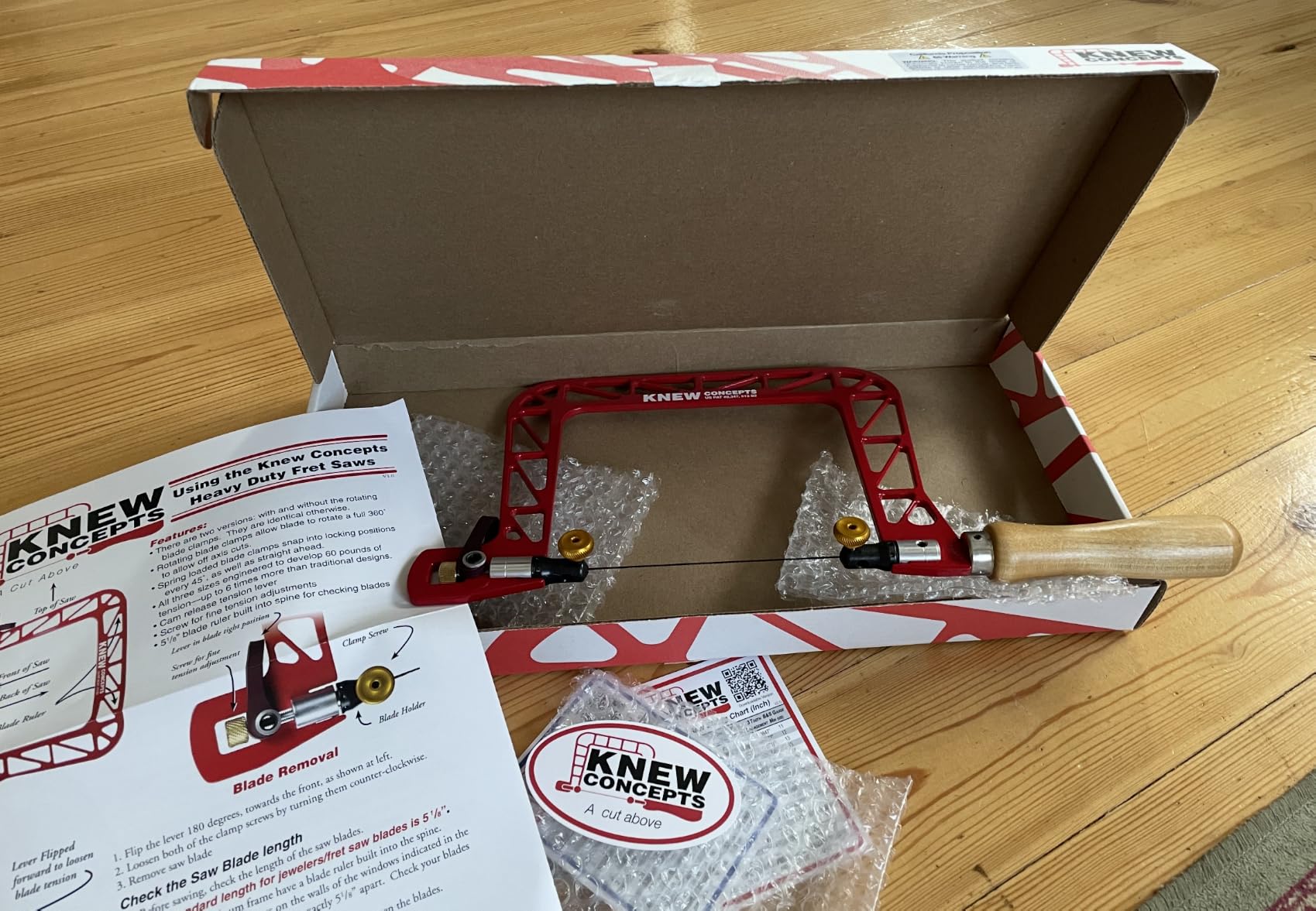 Knew Concepts 5 inch Mk.IV Heavy Duty Fret Saw | With Lever Tension and Swivel Blade Clamps customer photo 1