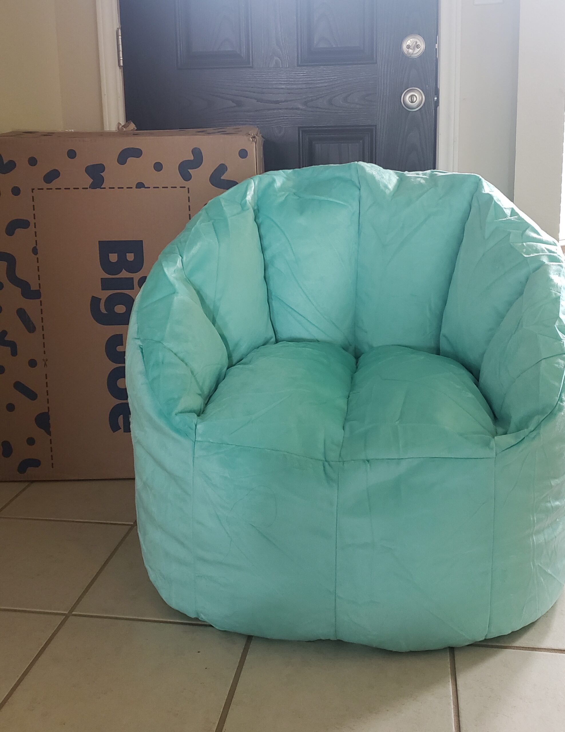 Big Joe Milano Bean Bag Chair for Kids, Teens, Adults, Mint Plush, Ultra-Soft Polyester, Lightweight Seat for Reading Nook and Gaming, 2.5 Foot Refillable customer photo 1