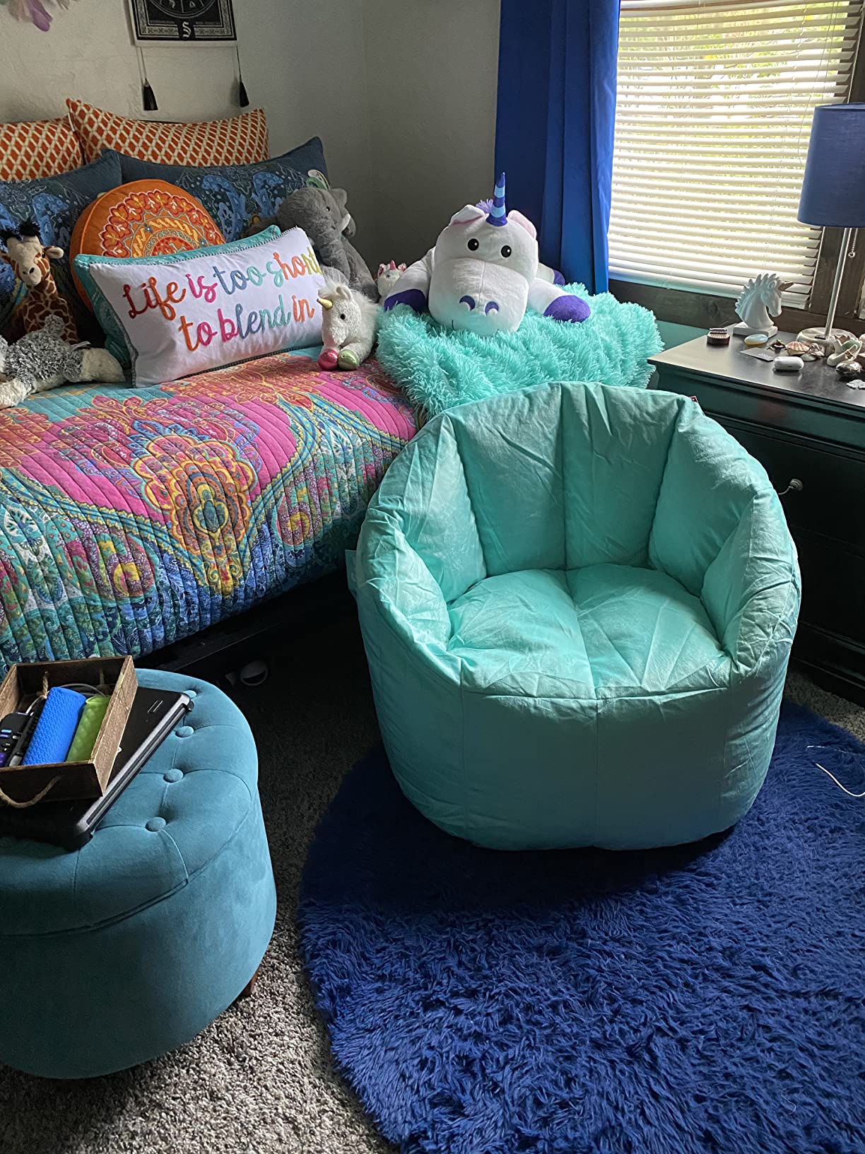 Big Joe Milano Bean Bag Chair for Kids, Teens, Adults, Mint Plush, Ultra-Soft Polyester, Lightweight Seat for Reading Nook and Gaming, 2.5 Foot Refillable customer photo 2