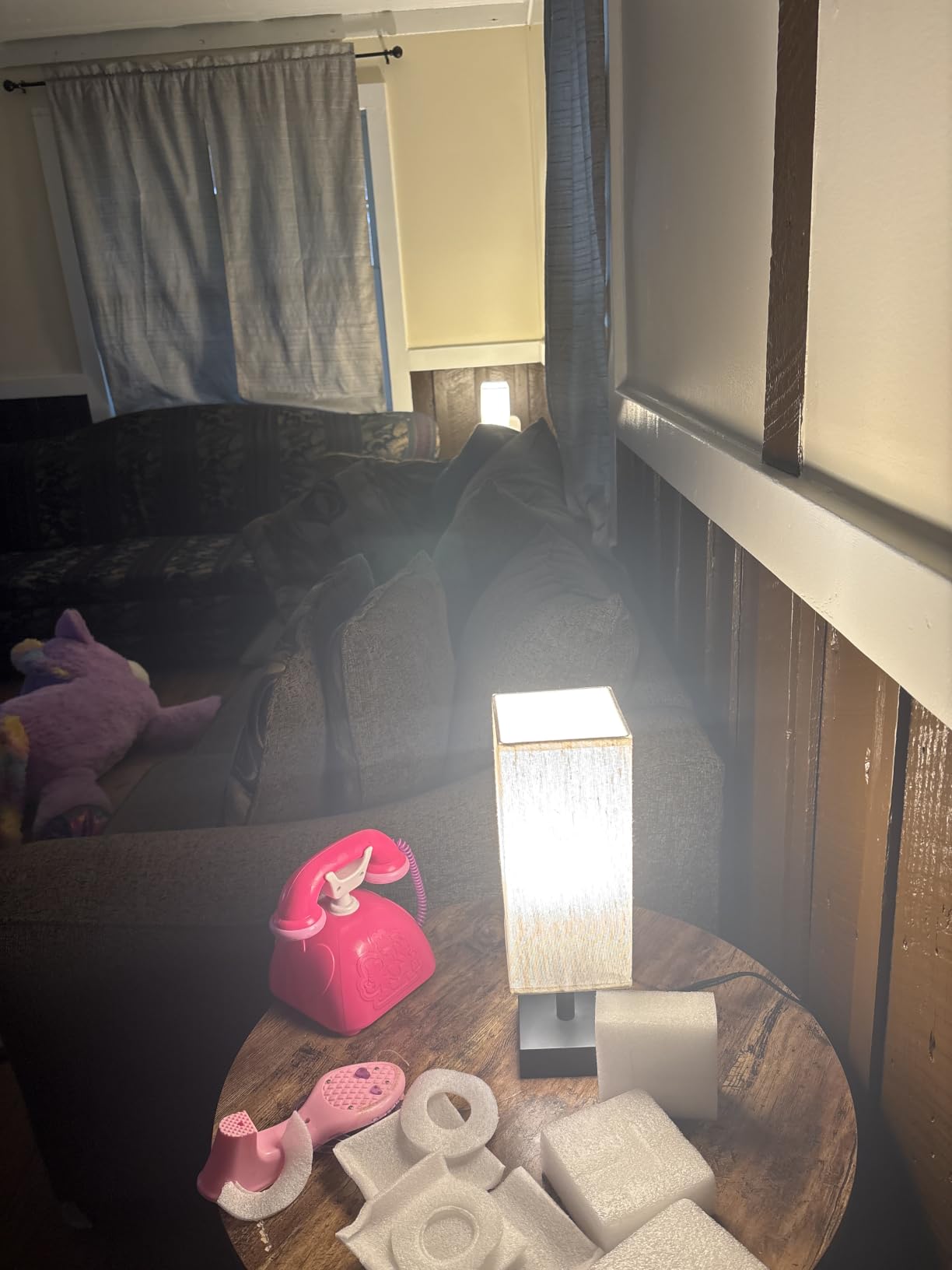 aooshine Small Table Lamp for Bedroom - Bedside Lamps for Nightstand, Minimalist Night Stand Light Lamp with Square Fabric Shade, Desk Reading Lamp for Kids Room Living Room Office Dorm customer photo 1