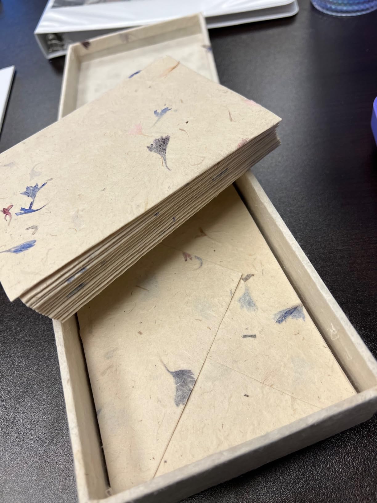 Kathmandu Valley Co. Nepali Cherish Greeting Card & Envelope Box Set with Handmade Lokta Paper from Nepal, 15 Greeting Cards (Cornflower) customer photo 2