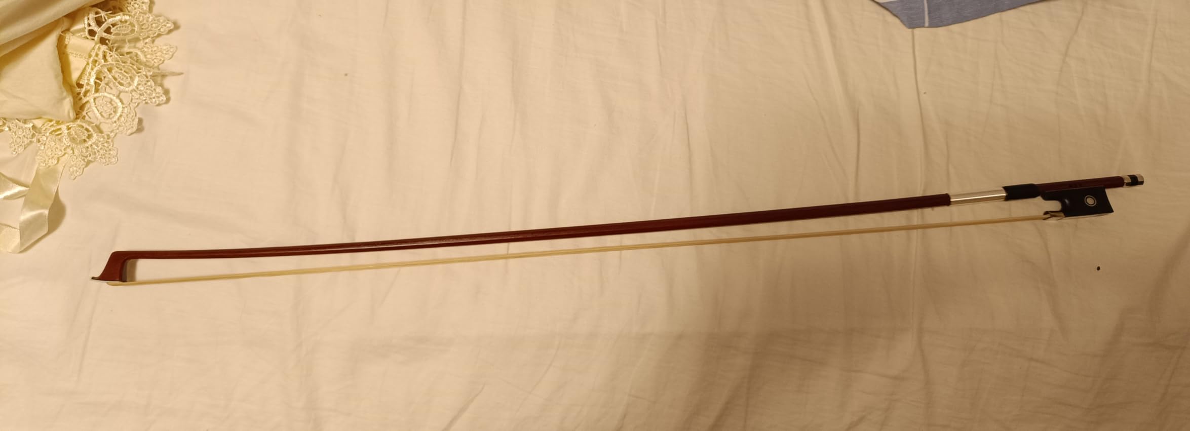 MI&VI NB-510 Brazilwood Violin Bow (1/2 Size) with Ebony Frog - Octagonal Silver Mount, Well Balanced, Light Weight, Real Mongolian Horse Hair customer photo 1