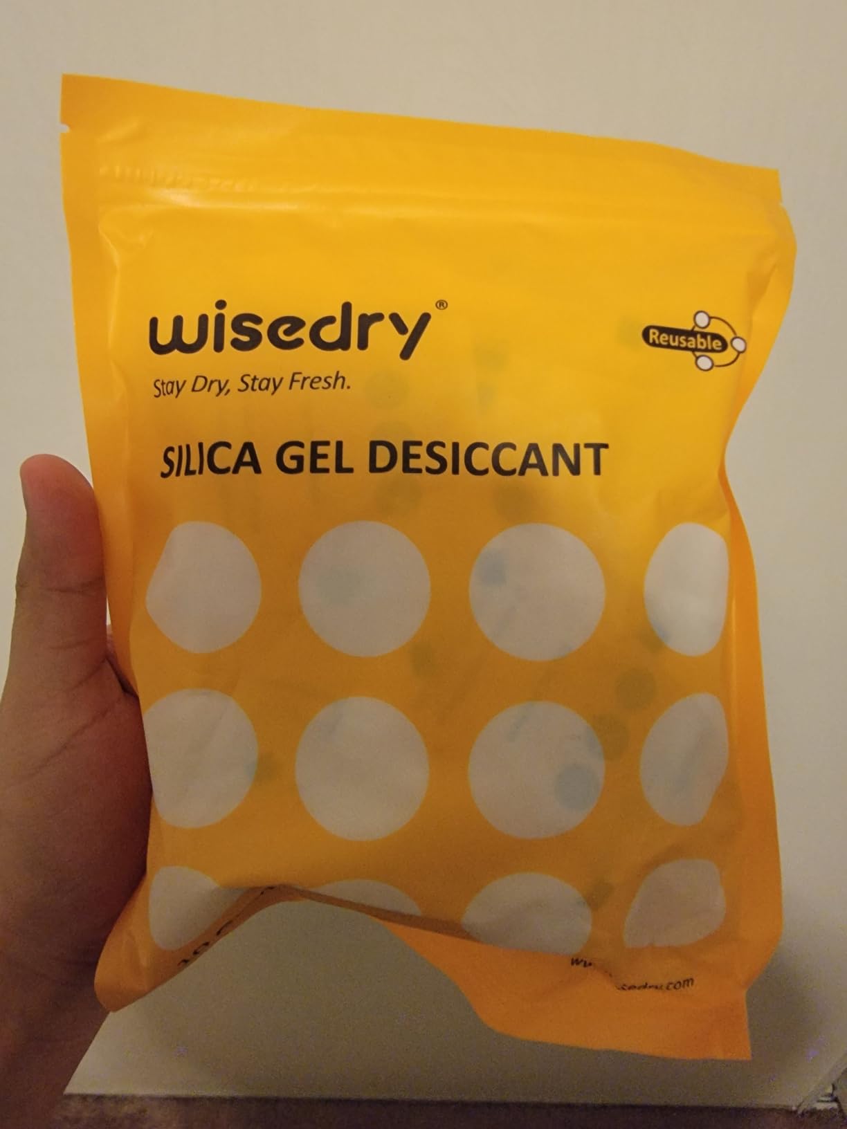 wisedry Rechargeable Silica Gel Sachets 50g [6 Packs] Food Grade Silica Gel Packets Orange to Green Indicating Desiccant Sachets Fast Reactivate Desiccant Bags for Food Medication Books customer photo 1