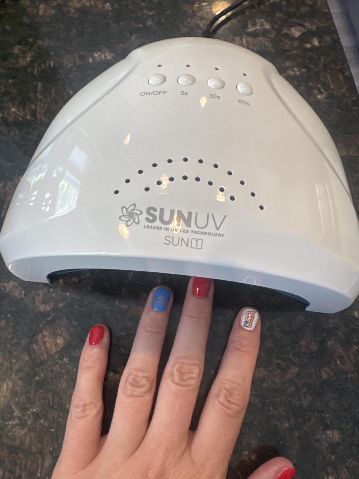 SUNUV UV LED Nail Lamp, Gel Light for Nail Polish UV Dryer SUNONE White | Professional Fast Curing Lamp for All Gel Polishes, 3 Timers, Auto Sensor, Removable Base, Home DIY Salon Tool, Ideal Gift customer photo 2