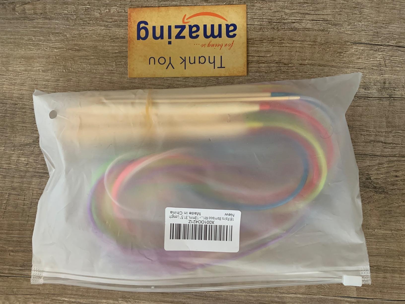 18 Pairs Bamboo Knitting Needles Set, Vancens Circular Wooden Knitting Needles with Colorful Plastic Tube, Small Tools for Weave are Included, 18 Sizes: 2mm - 10mm, 31.5