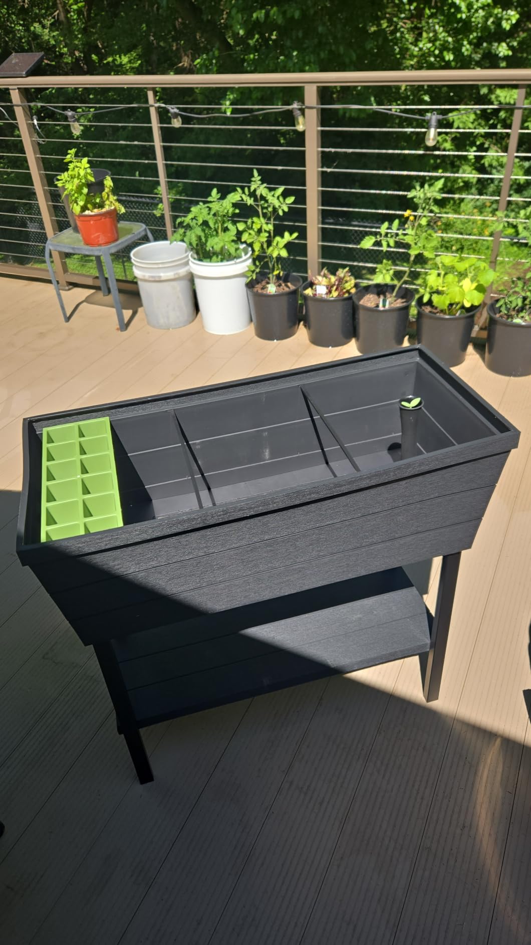Urban Bloomer 12.7 Gallon Raised Garden Bed and Outdoor Herb Garden Planter with Self Watering Gauge and Drainage Plug, Dark Grey customer photo 2