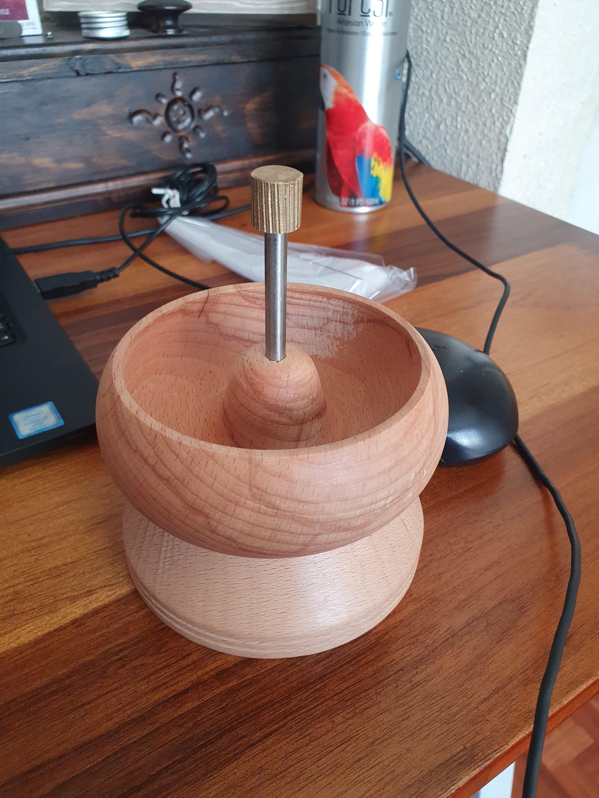 Shop LC Clay Seed Bead Spinner for Jewelry Making - Pinewood | Rotating Bowl, Big Eye Beading Needle, 3m Wire, Bracelet Necklace Maker, 5.25 Inch customer photo 2