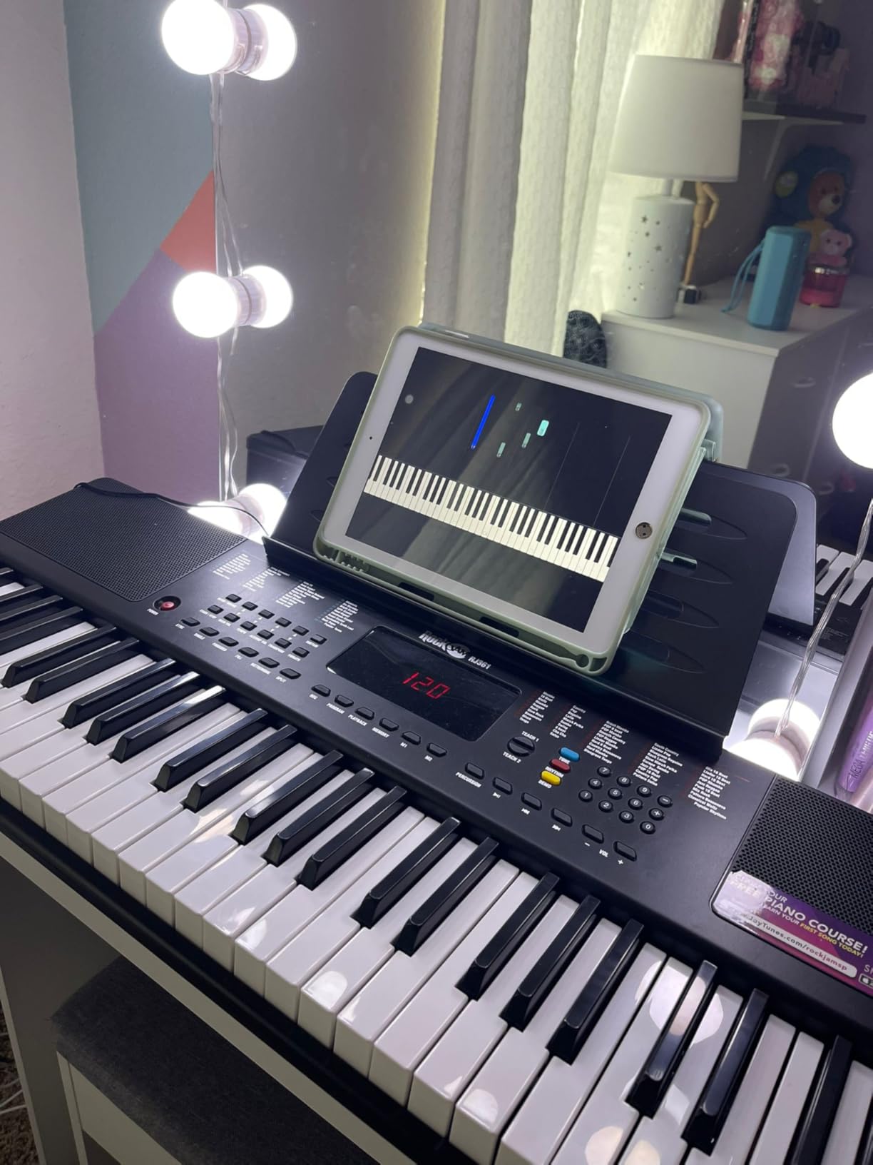 RockJam RJ361 61 Key Compact Keyboard Piano for Beginners | Compact electric keyboard piano with 200 sounds, 200 rhythms, note stickers and Simply Piano lessons for beginners customer photo 2
