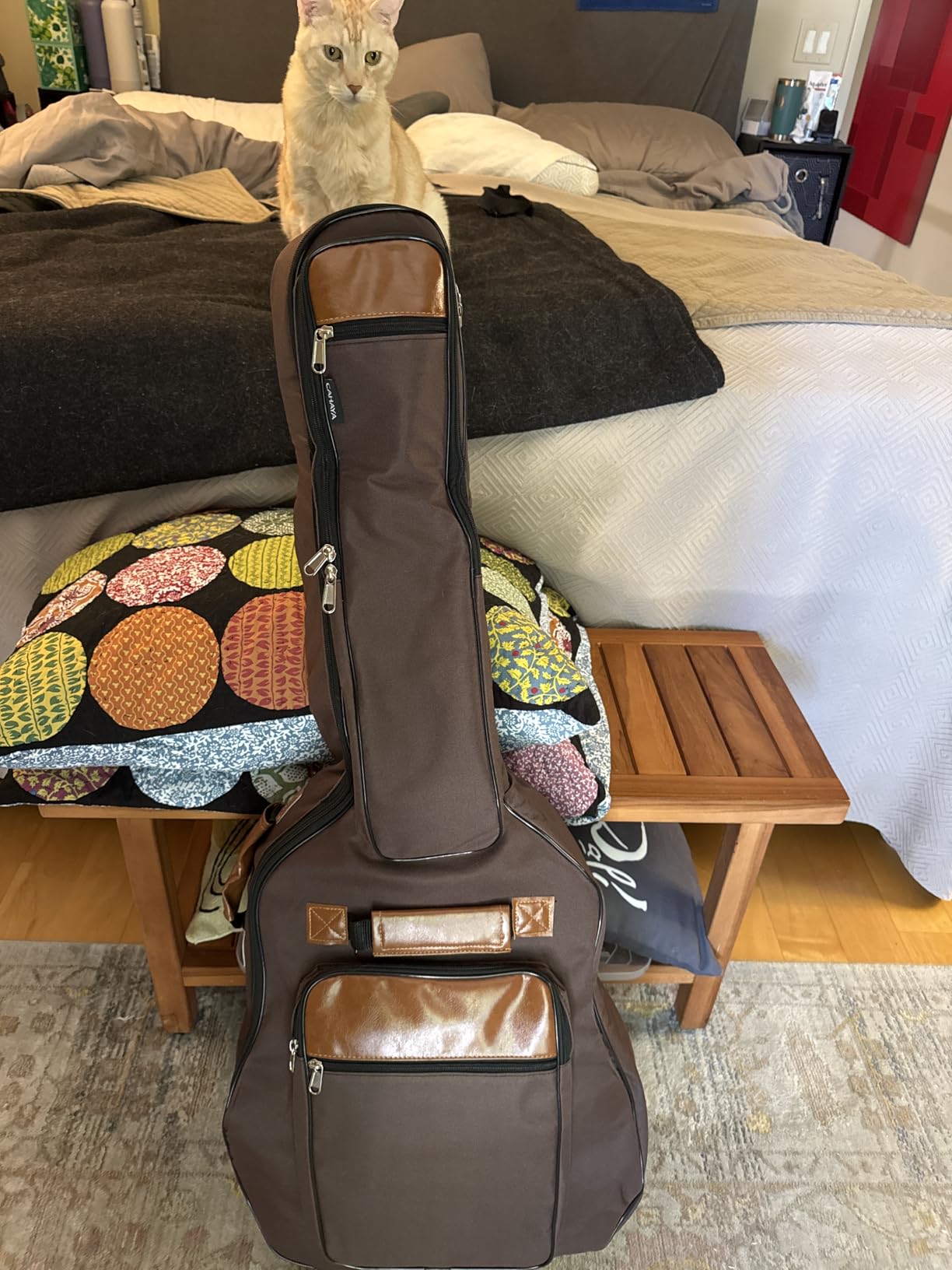 CAHAYA Guitar Bag 40 41 42 In 6 Pockets Guitar Case Water Resistent Oxford Cloth 0.5 In Extra Thick Sponge Padded for Acoustic Classical Guitar with Anti-theft Pocket CY0150 customer photo 2