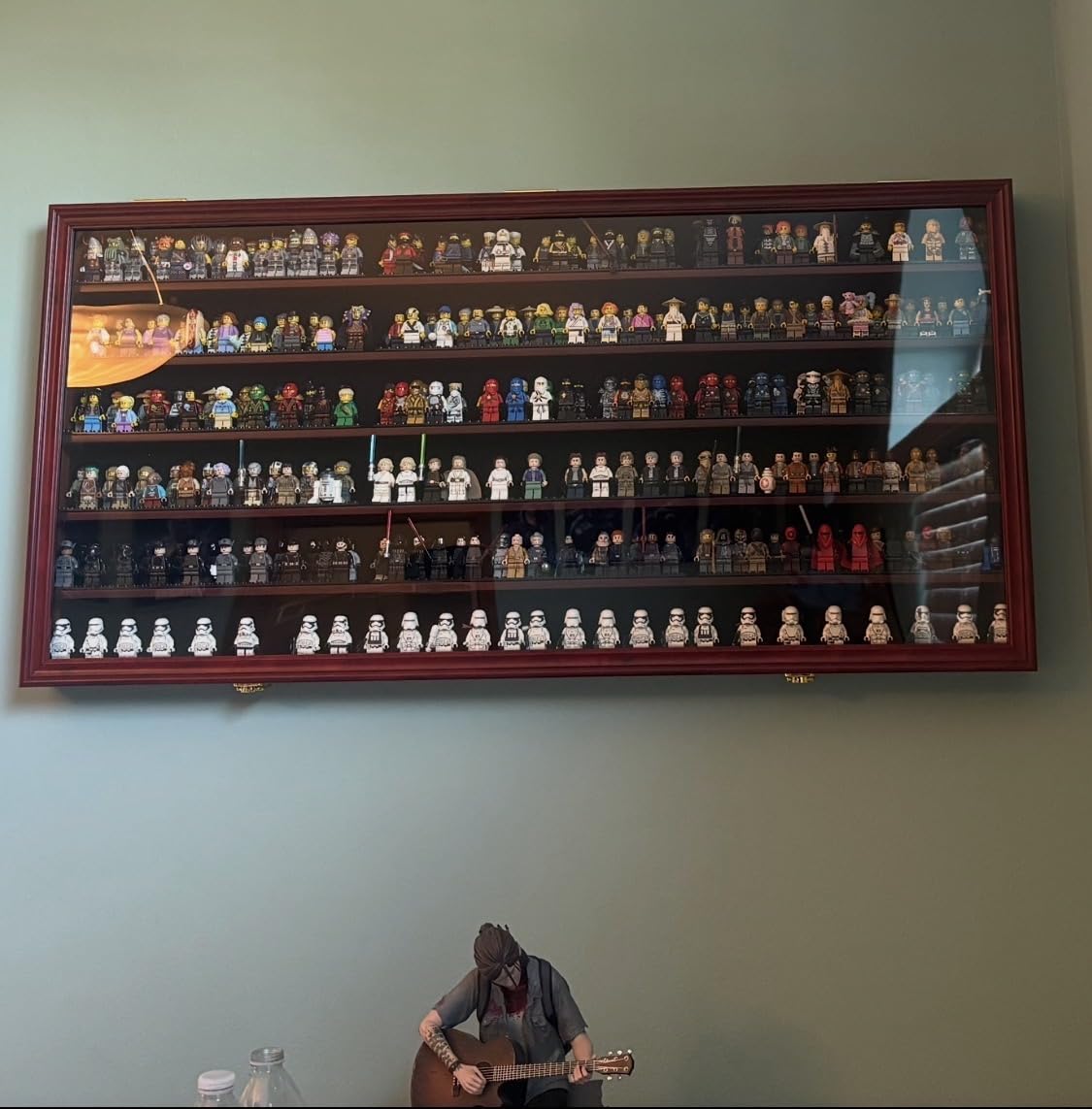 Toy Minifigures Miniatures Display Case Frame Wall Cabinet Stand 200 Toys Dust Protection Black customer photo 1