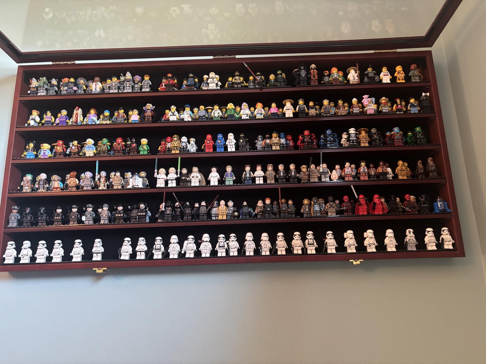 Toy Minifigures Miniatures Display Case Frame Wall Cabinet Stand 200 Toys Dust Protection Black customer photo 2