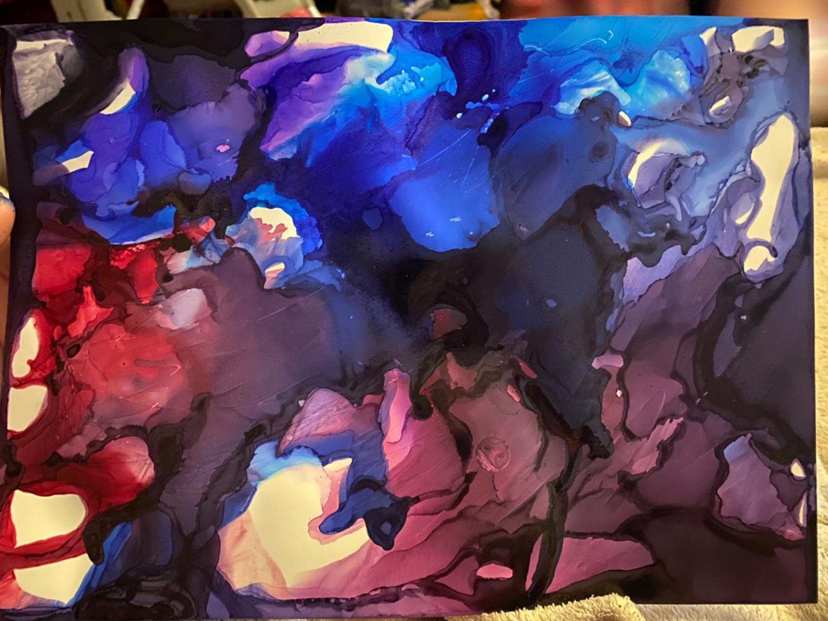 White Alcohol Ink Paper - 50 Sheets Pixiss Heavy Weight Art Paper for Alcohol Ink & Watercolor - Extra Smooth Synthetic Paper 8x12 inches, 300gsm customer photo 1