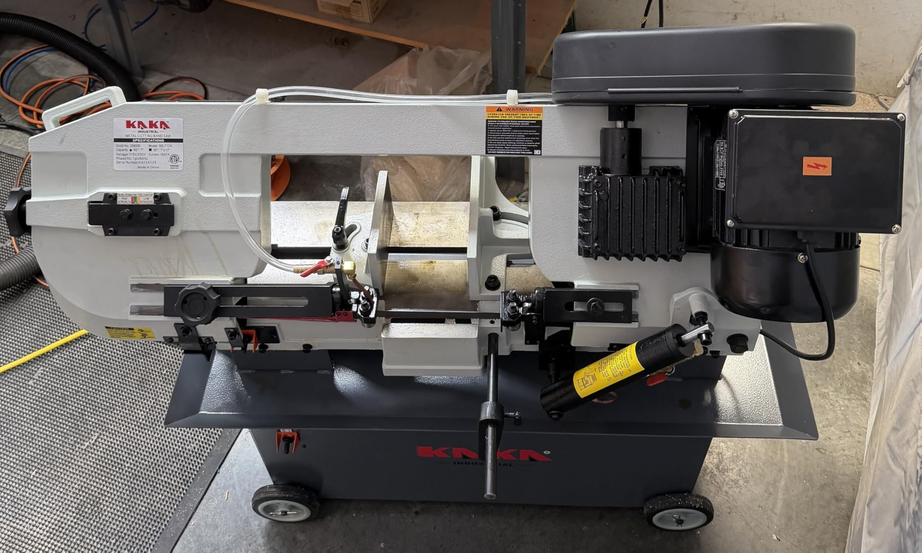Metal Band Saw, 7 x 12 in, KAKA INDUSTRIAL BS-712N | 115V/230V, hydraulic feed, coolant, 1.5 HP single-phase motor customer photo 2