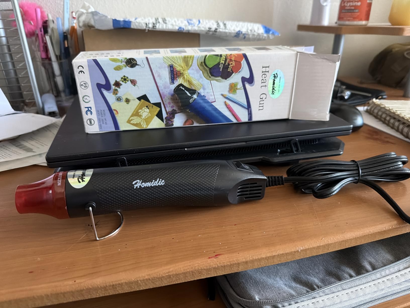 6.56FT Long Heat Gun, Homidic Mini Handheld Hot Air Gun, Electric 300W Portable Heat Gun for DIY Craft Embossing, Shrink Wrapping PVC, Drying Paint, Clay, Rubber Stamp customer photo 1