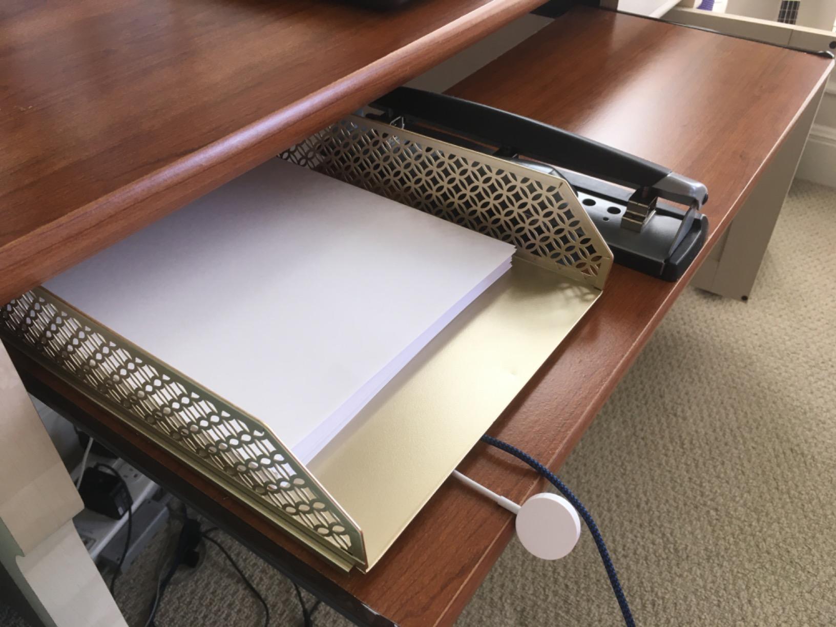 BLU MONACO | Gold Desk Organizer Set with Mail Sorter, Sticky Note Holder, Pen Cup, Magazine Holder, Letter Tray & Business Card Holder | Stylish Desk Accessories for Women & Home Office Décor customer photo 2