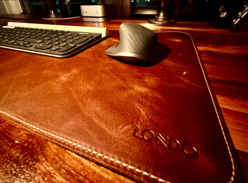 Londo Top Grain Leather Extended Mouse Pad - Large Desk Mat for Office & Gaming, Smooth Writing Surface, Non-Slip Base, Durable & Stylish Workspace Accessory customer photo 1