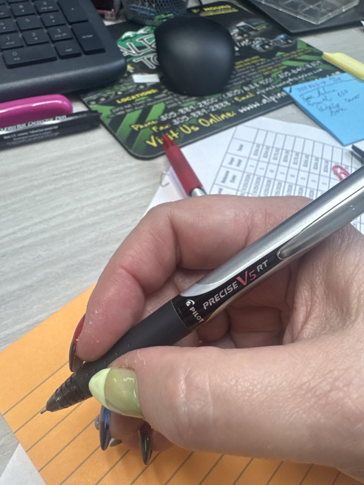 Pilot Precise V5 RT Refillable & Retractable Rollerball Pens, Extra Fine Point Pens 0.5 mm, Black, Pack of 6 - Ideal for School, Journaling & Office Writing customer photo 2