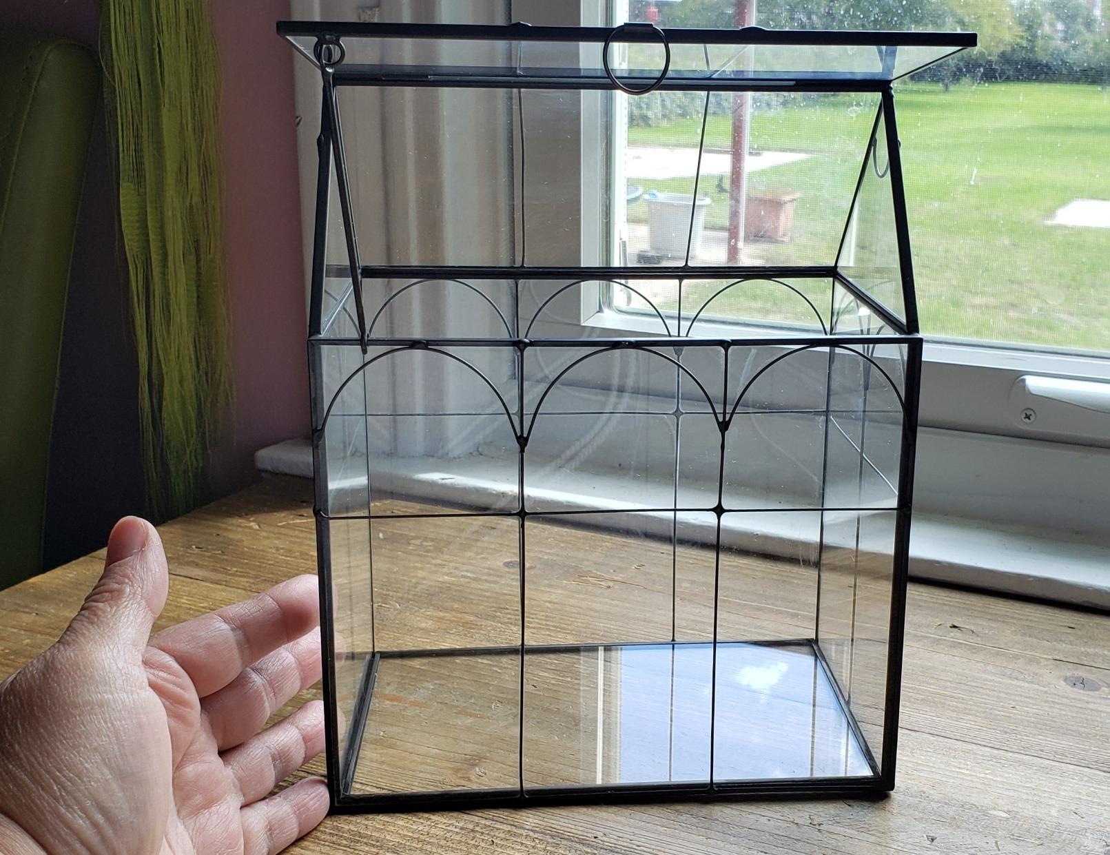 ELEGANTLIFE Glass Geometric Plant Terrarium, Succulent & Air Planter for Home Garden Office Decoration (Black House) customer photo 1
