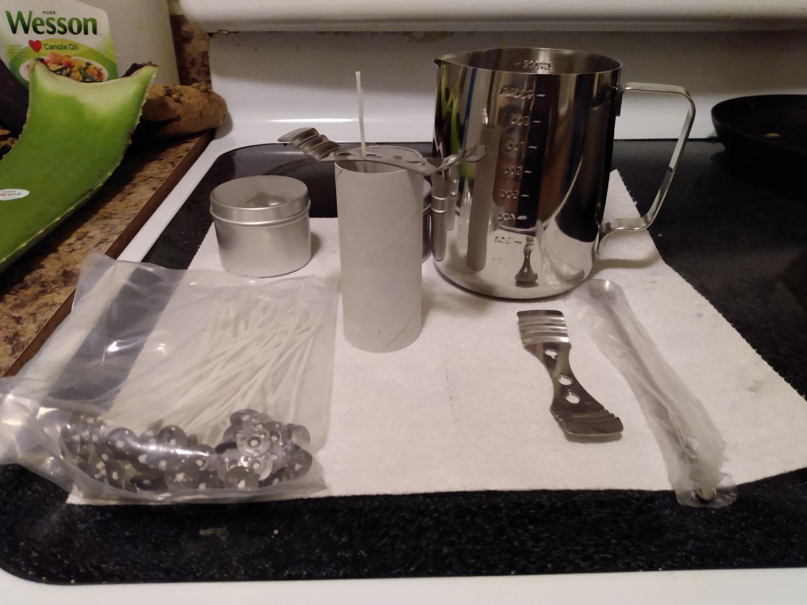 DINGPAI Candle Making Supplies, Wax Melting Pot, DIY Candles Craft Tools | Stainless Steel Pouring Pitcher with Spoon, Candle Wicks customer photo 1