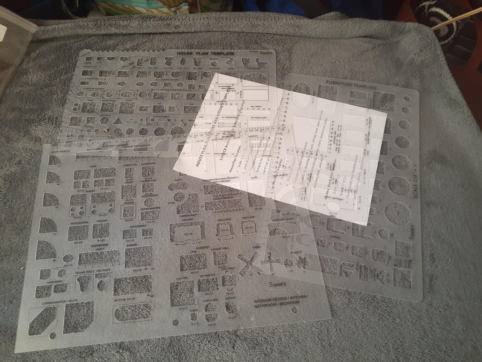 Sooez Architectural Templates, House Plan, Interior Design and Furniture Template, Drafting Tools and Supplies - Set of 3 customer photo 2