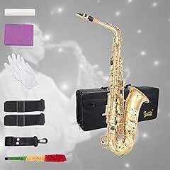 Glarry Student Alto Eb E-flat SAX Saxophone Gold Lacquer SAX Beginners Kit with Case, Reeds,Mouth Piece, Soft Cleaning Cloth and Rod,Gloves (Black) customer photo 1