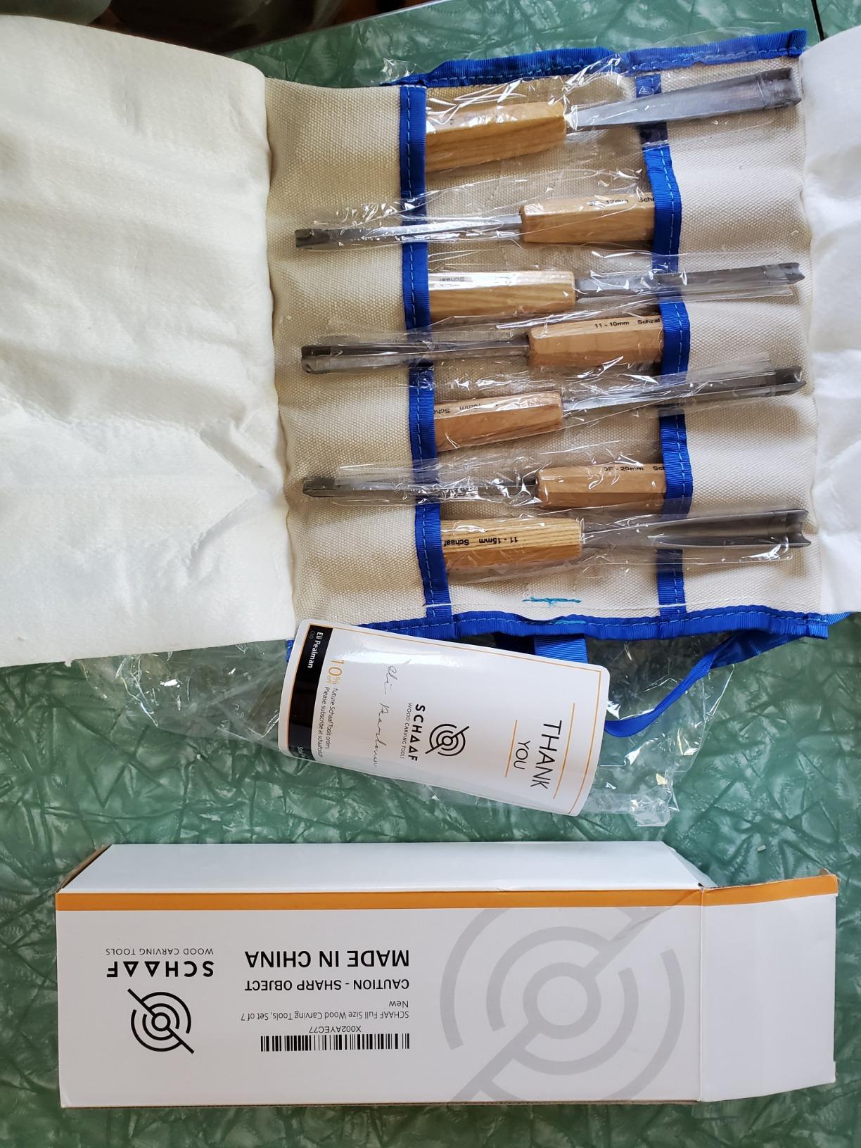 High-Quality Wood Carving Tools Set of 7 Chisels and Gouges with Canvas Case, Razor Sharp CR-V 60 Steel Woodworking Tools, Perfect Wood Carving Chisel Set for Beginners and Professionals from Schaaf customer photo 1