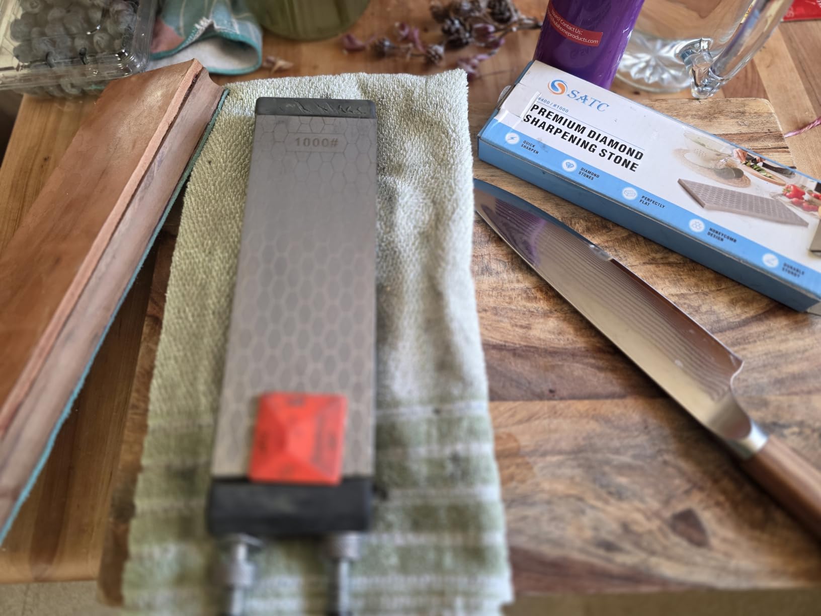 Diamond Sharpening Stone 2 Side Grit 400/1000 Diamond Plate Honing Stone 8-inch Hone Sharpener customer photo 1