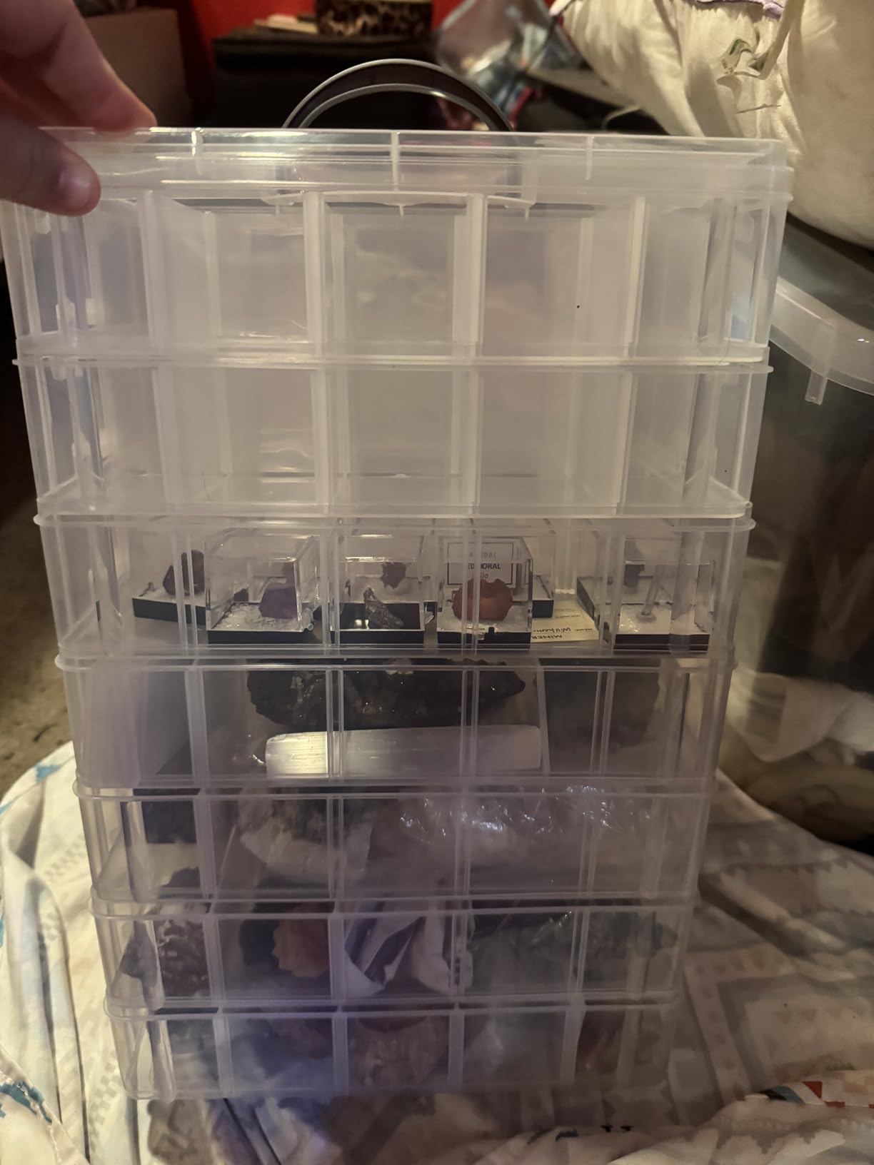 Bead Organizer 3 Tier 30 grid Stackable Craft Tackle Storage Container | Stackable 3-Tier Design, 30 Compartments, for Beads Washi Tape Toys Jewelry Beauty and Sewing Supplies customer photo 2