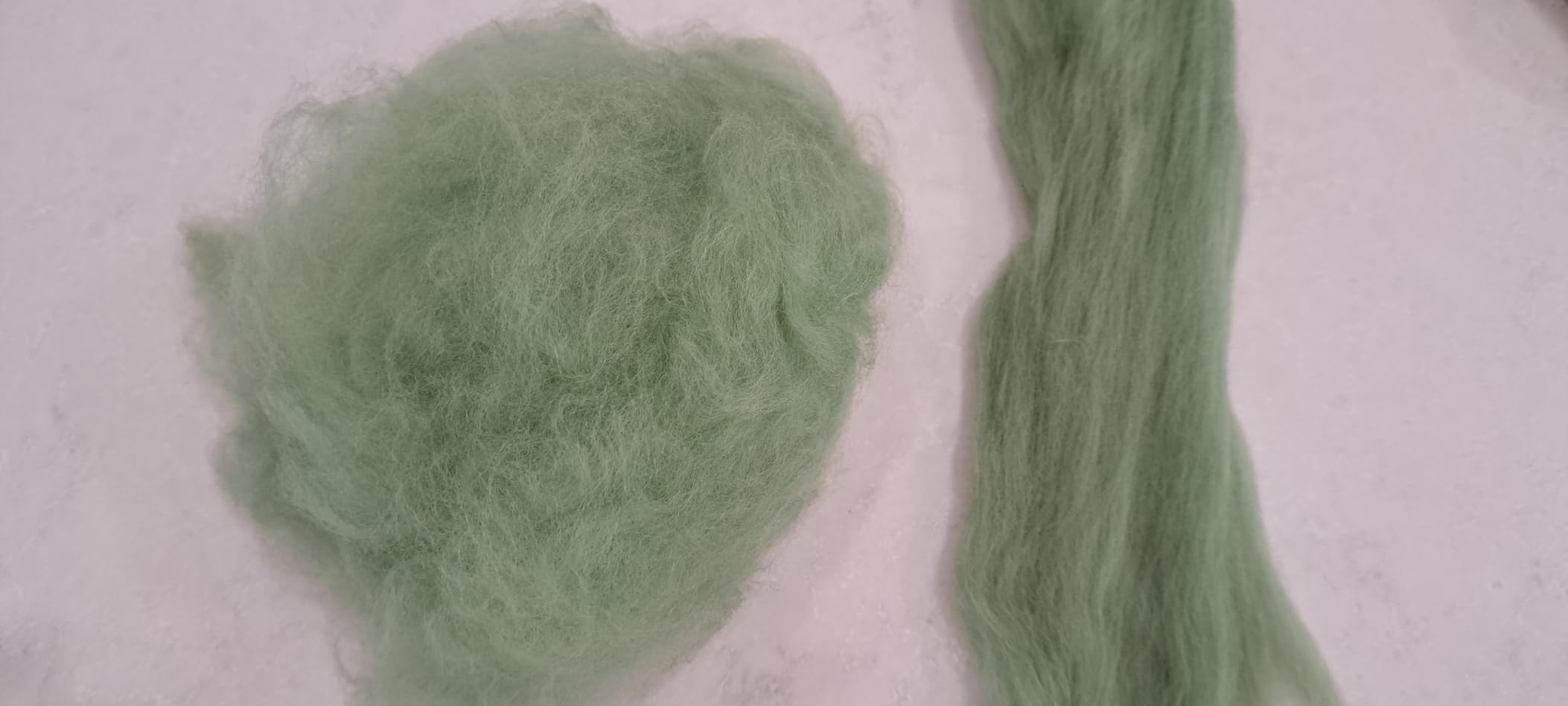 Merino Wool Roving, Combed Top for Needle Felting, 1 oz, Bottle Green | Premium combed-top merino wool, 19-21.5 micron. For needle felting, wet felting, spinning, weaving, tapestry. customer photo 2