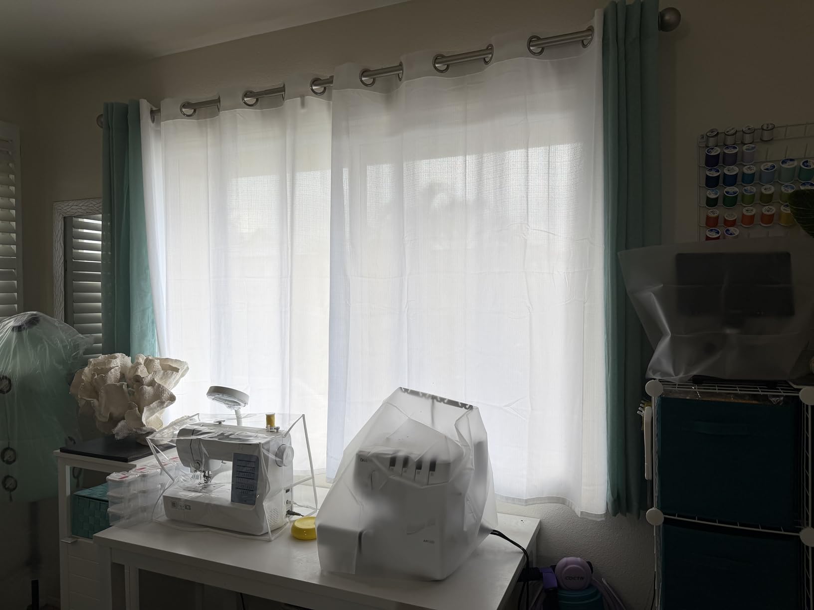BGment White Sheer Curtains 63 Inch Length 2 Panels for Bedroom, Light Filtering Linen Semi Sheer Privacy Curtains Grommet Opaque Textured Casual Drapes for Living Room, 52 x 63 Inch customer photo 1