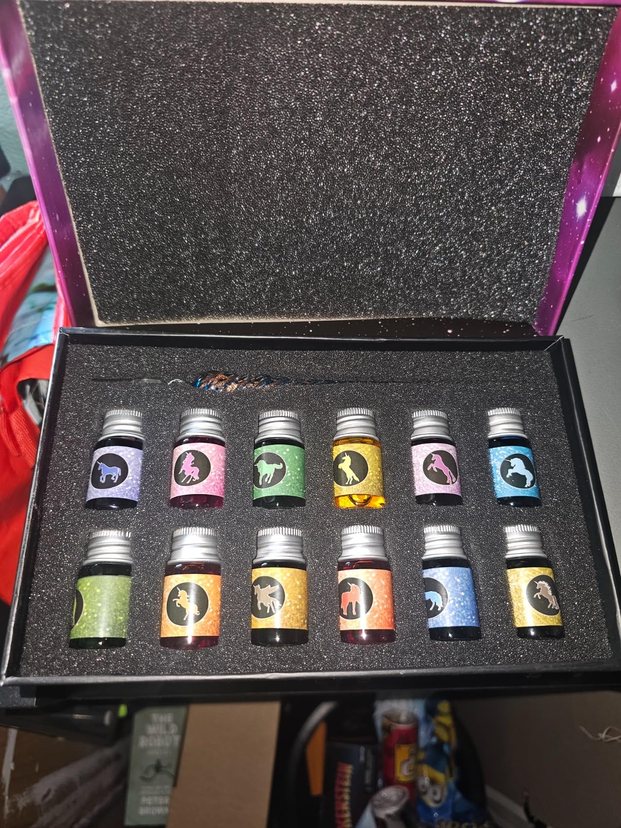 mancola Glass Dipped Pen Ink Set Handmade Crystal Calligraphy Pen with 12 Colorful india ink for Art, Signatures, Drawing, Decoration, Calligraphy Kits for Beginners Ma-13 customer photo 2