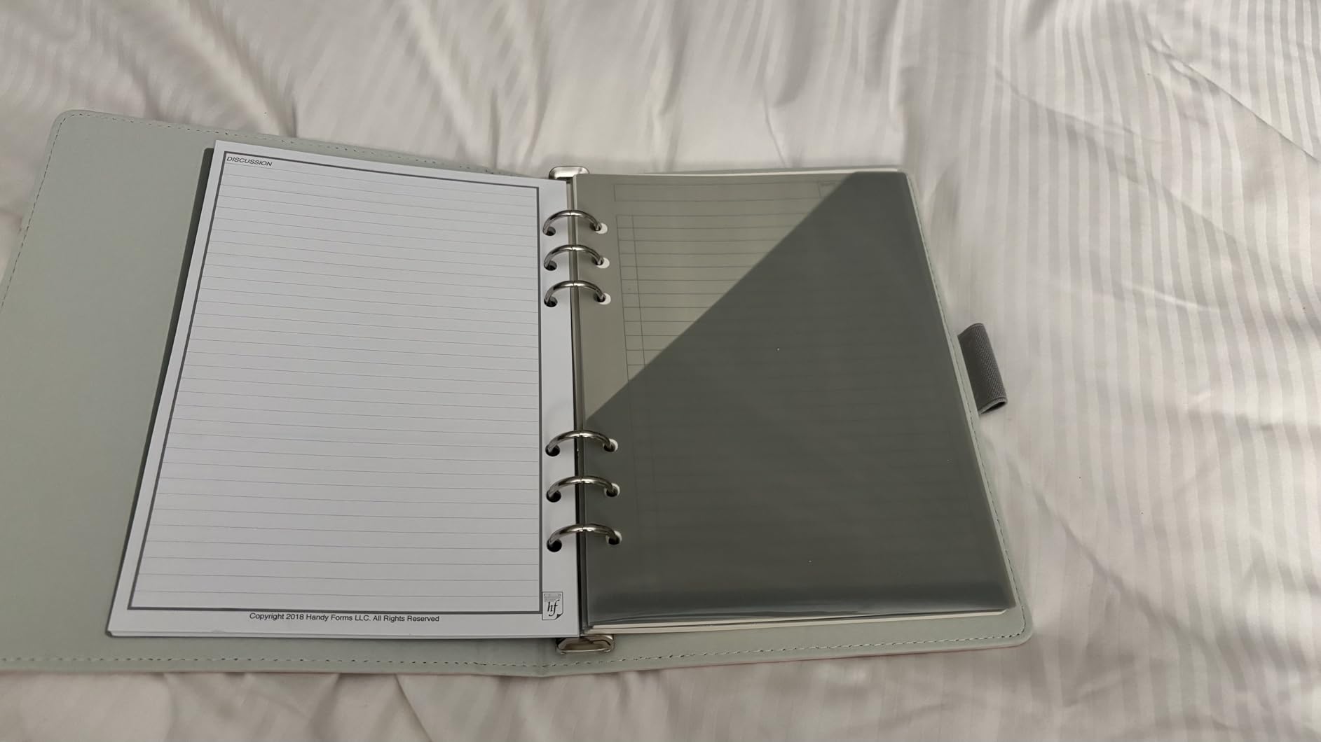 Oxford 6-Ring Professional Notebook, 7 x 9 Inch, Refillable Notebook, Writing Journal, Ivory Paper, 100 Sheets, Blush Pink Faux Leather Cover (90005) customer photo 2