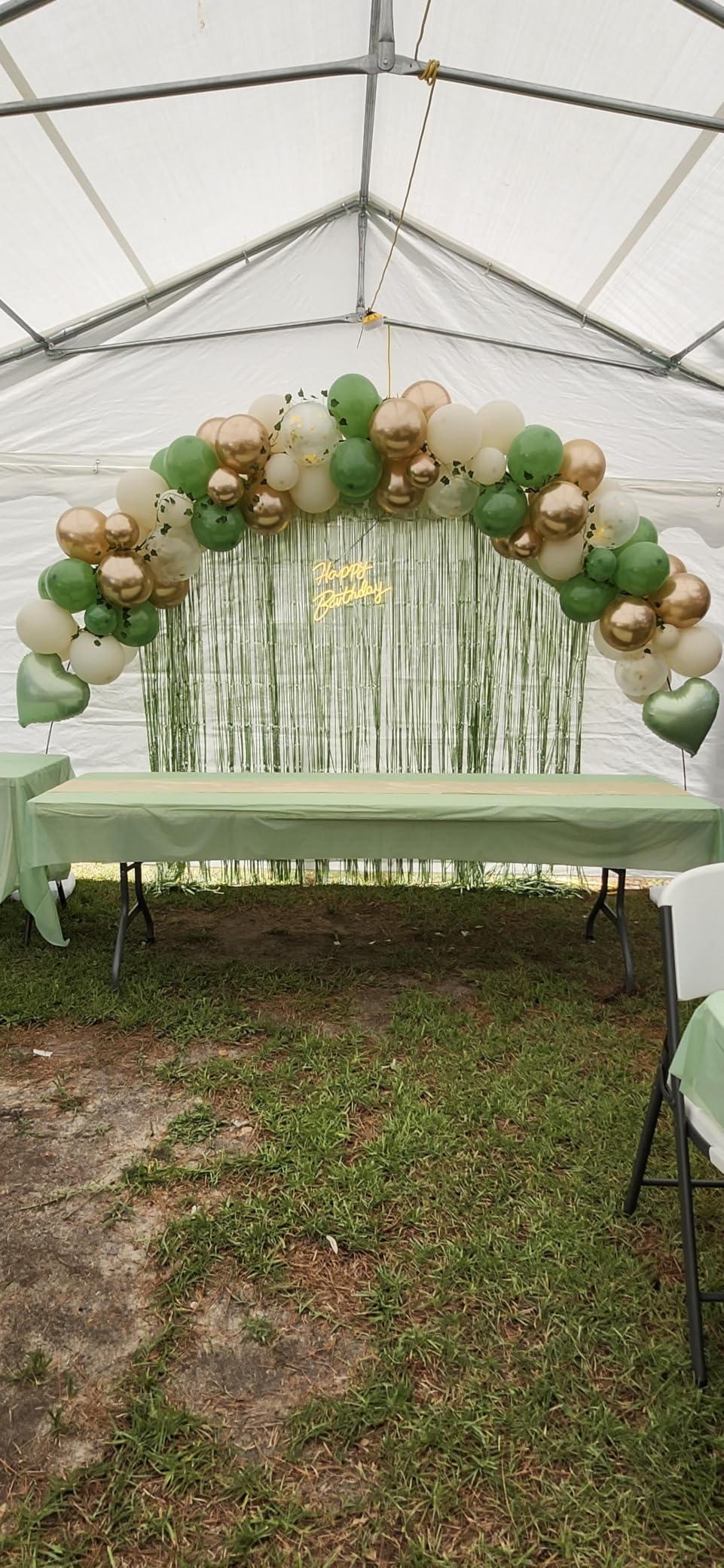 Chamvis Balloon Arch Kit, 9FT Height & 10FT Width Adjustable Balloon Arch Stand Frame Garland Stand: Wedding Baby Shower Birthday Photo Backdrop customer photo 2