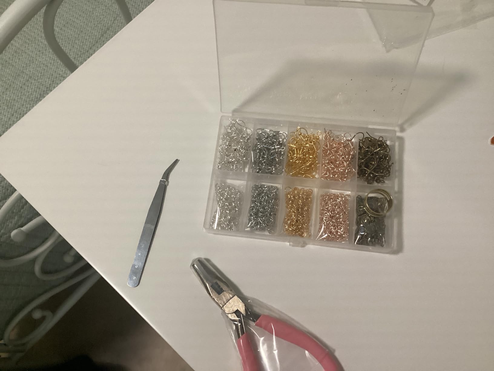 Earring Hooks, Audab 1400pcs Making Kit with 200pcs Ear Ring 1000pcs Jump Rings, Backs and Jewelry Pliers for Supplies Findings customer photo 1