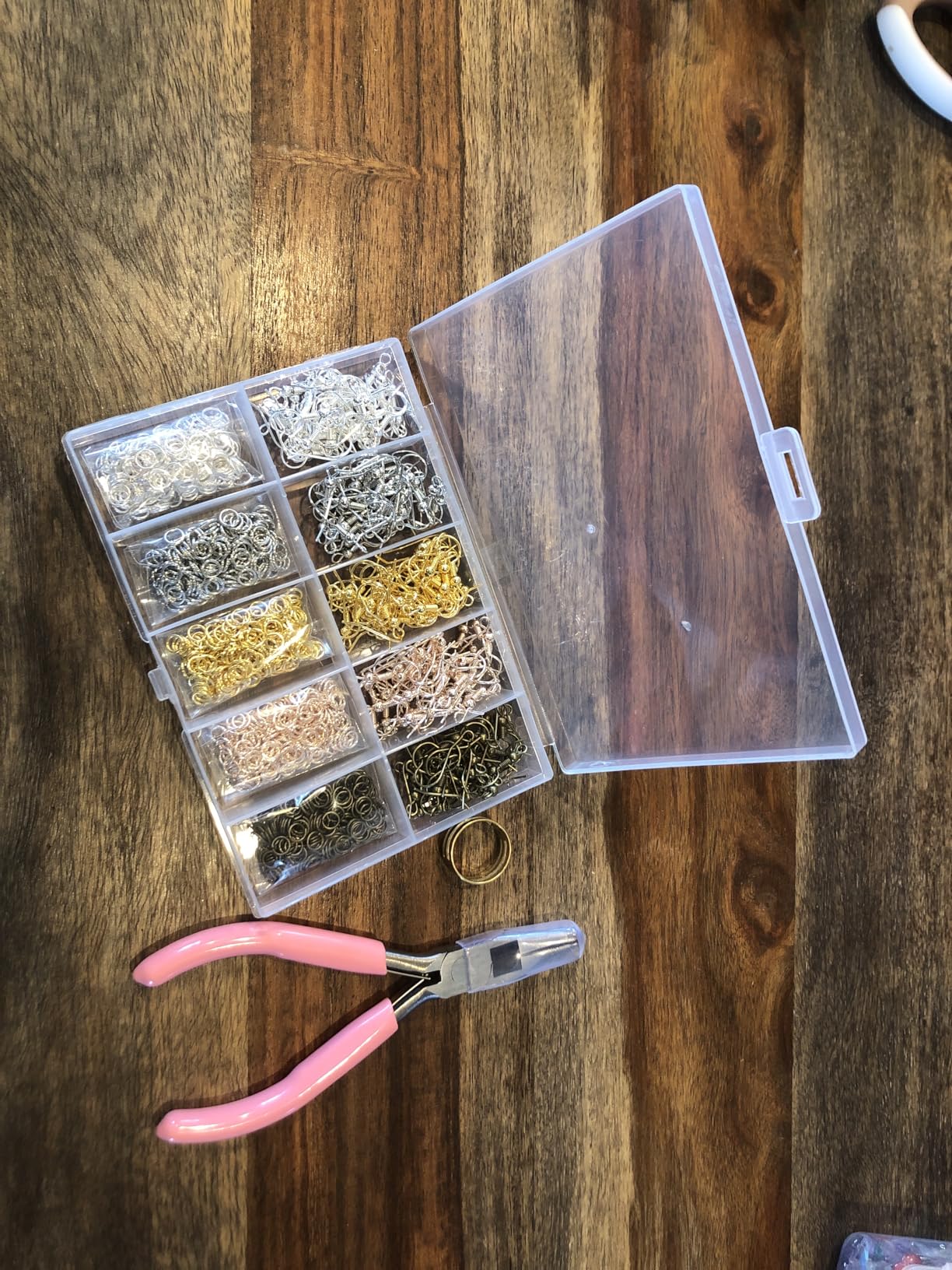 Earring Hooks, Audab 1400pcs Making Kit with 200pcs Ear Ring 1000pcs Jump Rings, Backs and Jewelry Pliers for Supplies Findings customer photo 2