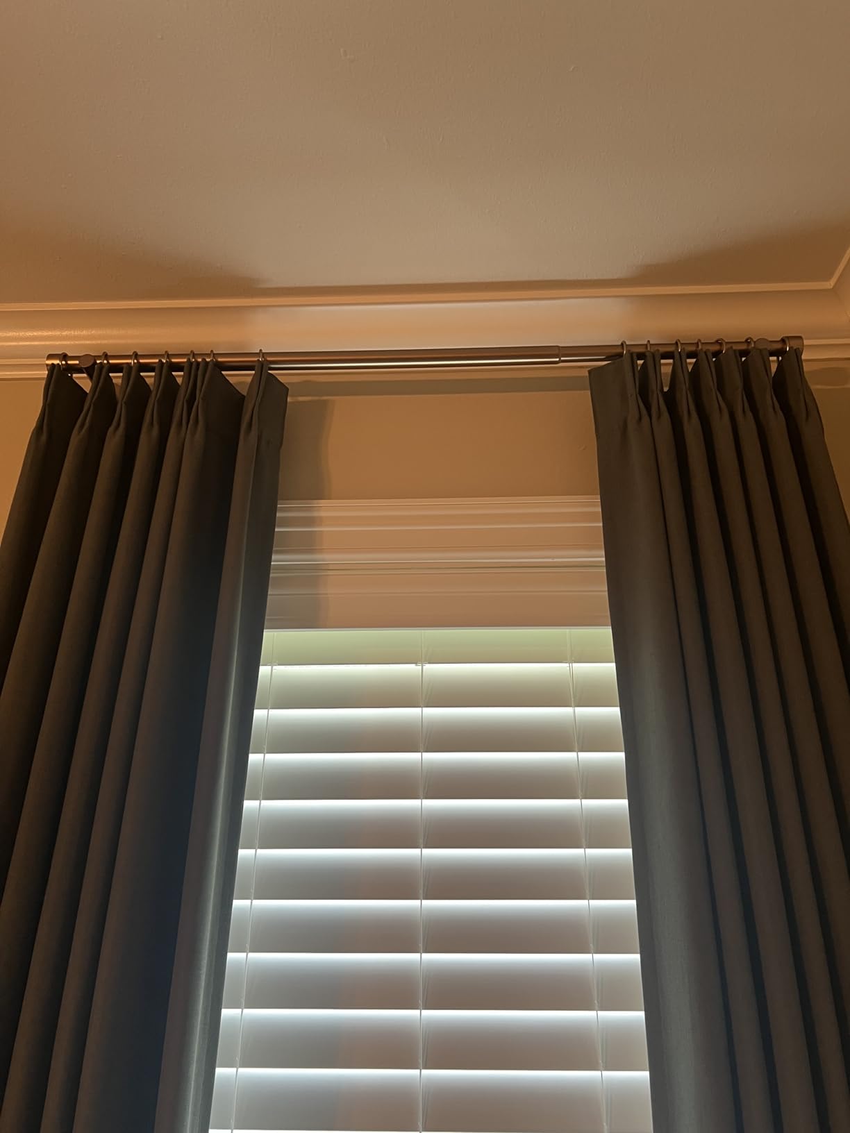 Ivilon Window Curtain Rod End Cap - 1 inch Pole. 120 to 240 Inch. Warm Gold customer photo 2