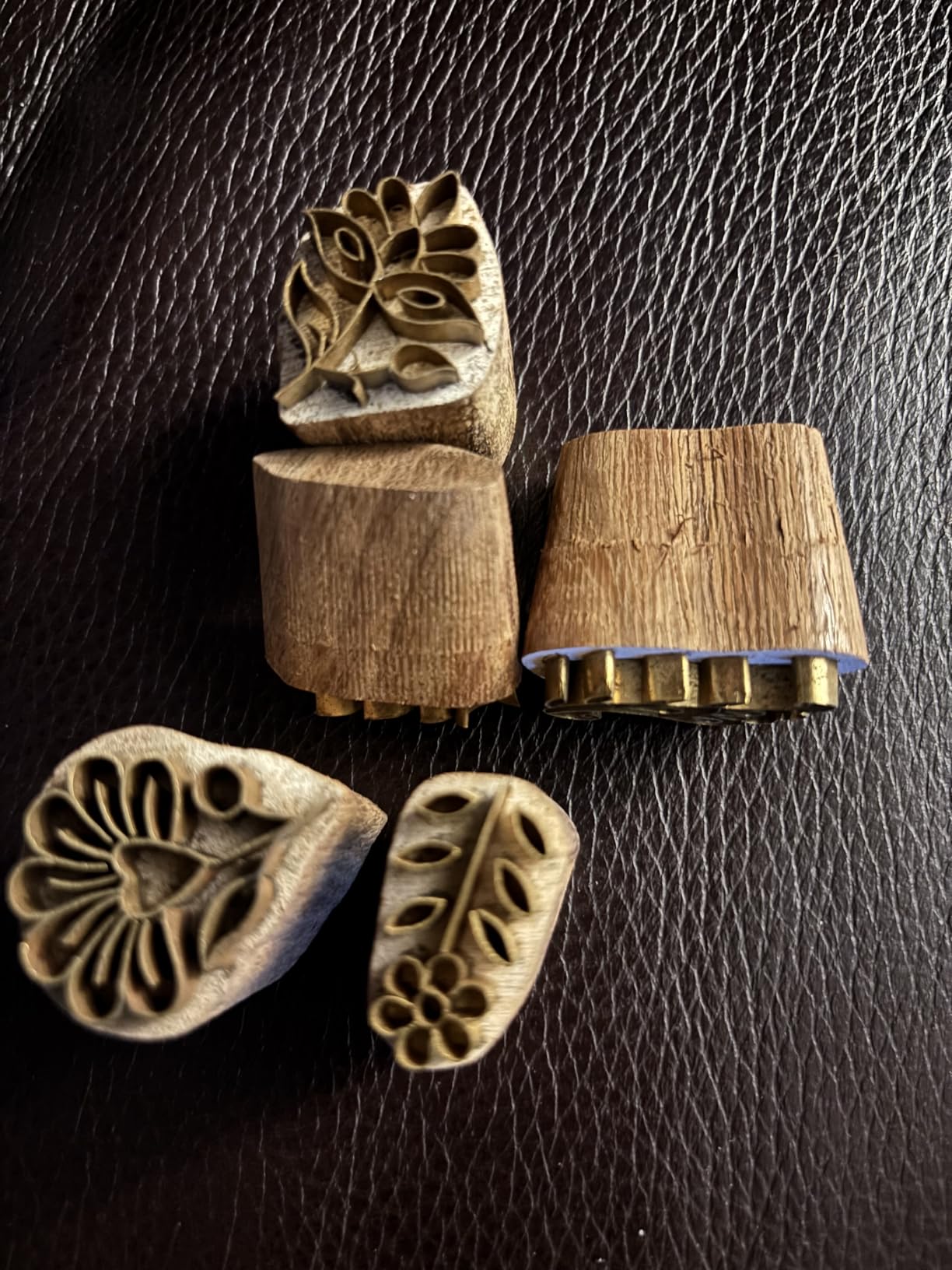 Royal Kraft Floral Brass Wooden Printing Stamps (Set of 5) - DIY Fabric, Clay, Pottery Blocks BHtag0002 customer photo 1