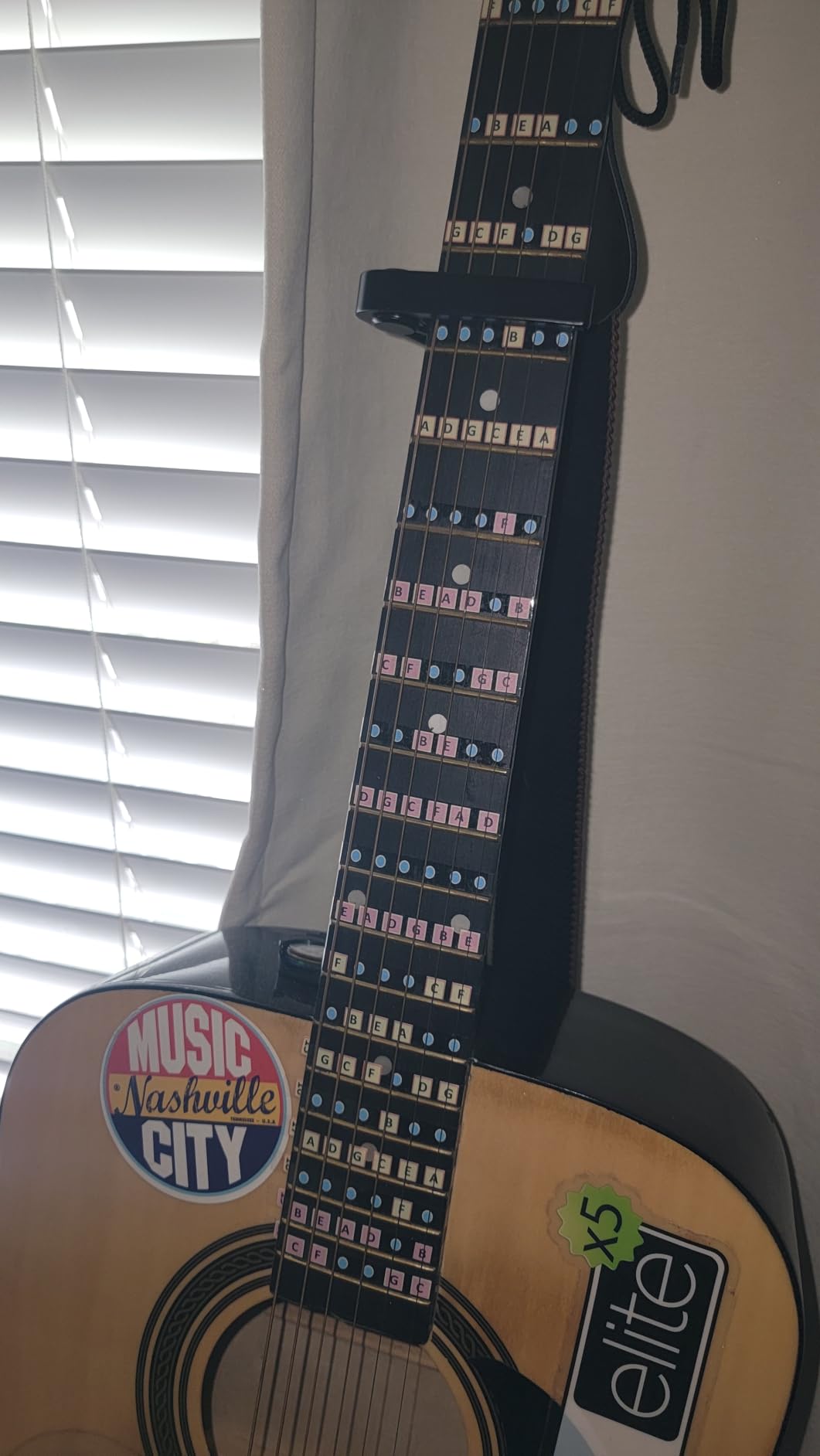 Fantastic Finger Guide for Acoustic & Electric Guitars | Fretboard Stickers | Learn to Play Guitar | Frets 1-24 customer photo 1