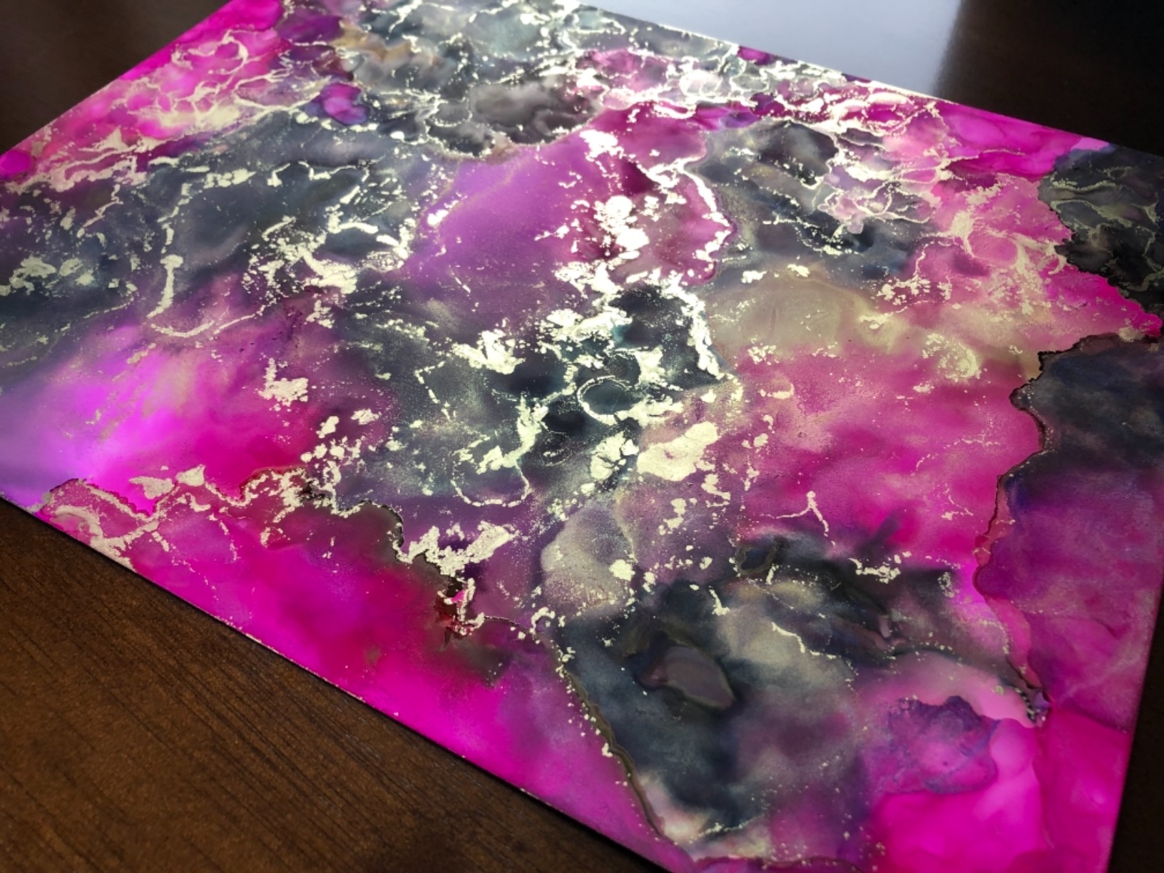 Alcohol Ink Paper - Non-Absorbent, Heavy Weight & Tear Resistant - Easily Wipes Off for Reusable Art Paper - Flexible Bright White EVO 9x12 Inch (10 Sheets) customer photo 2