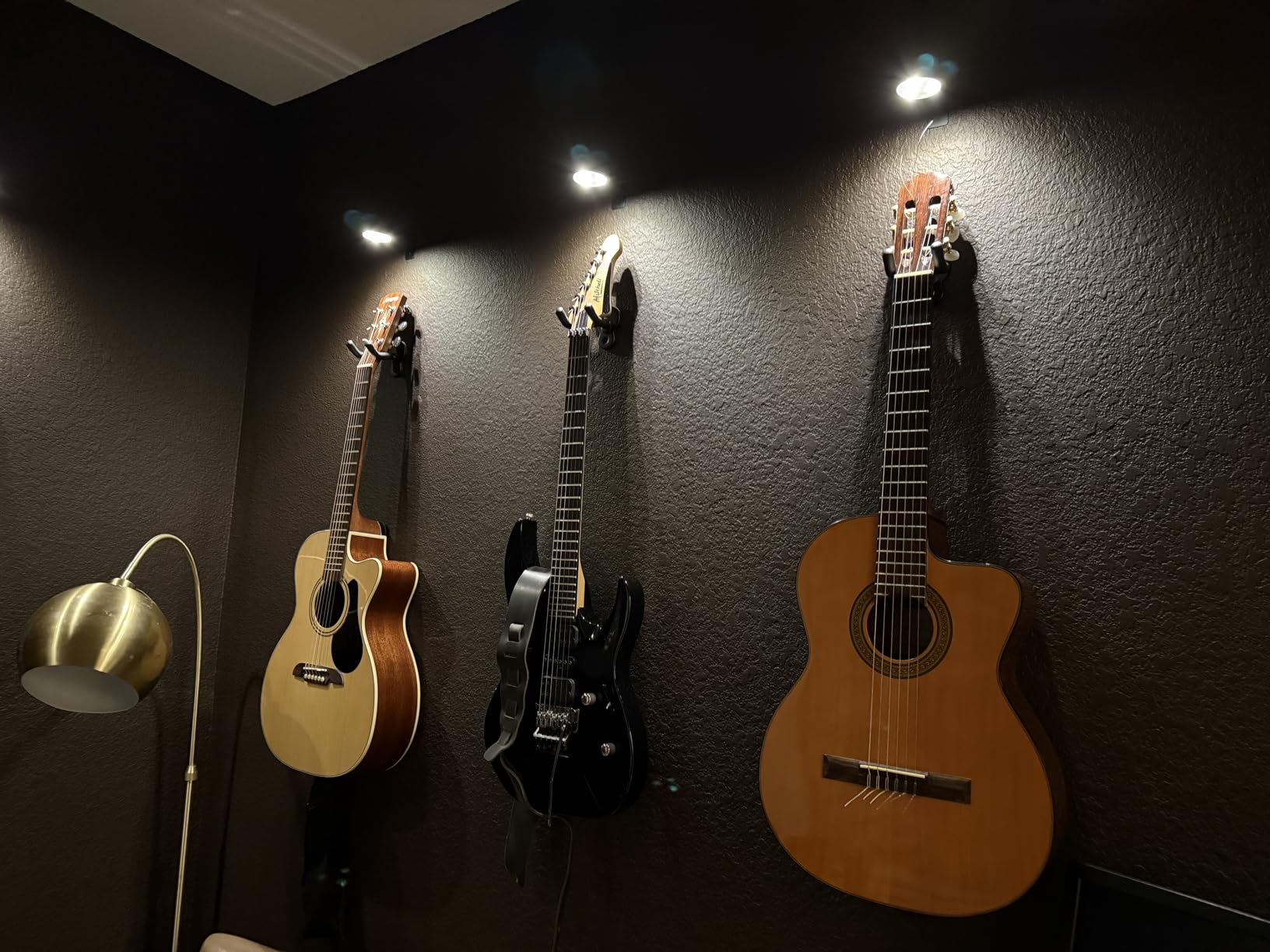 WOGOD Guitar Wall Mount Hangers 3 Pack, Guitar Style Wall Holders Hooks Stands for Acoustic Electric Bass Classical Ukulele Guitars customer photo 1