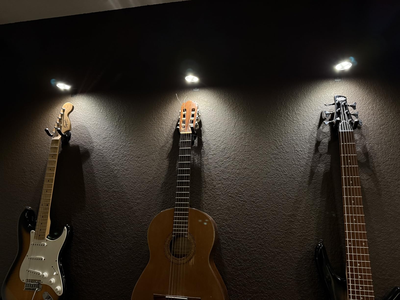WOGOD Guitar Wall Mount Hangers 3 Pack, Guitar Style Wall Holders Hooks Stands for Acoustic Electric Bass Classical Ukulele Guitars customer photo 2