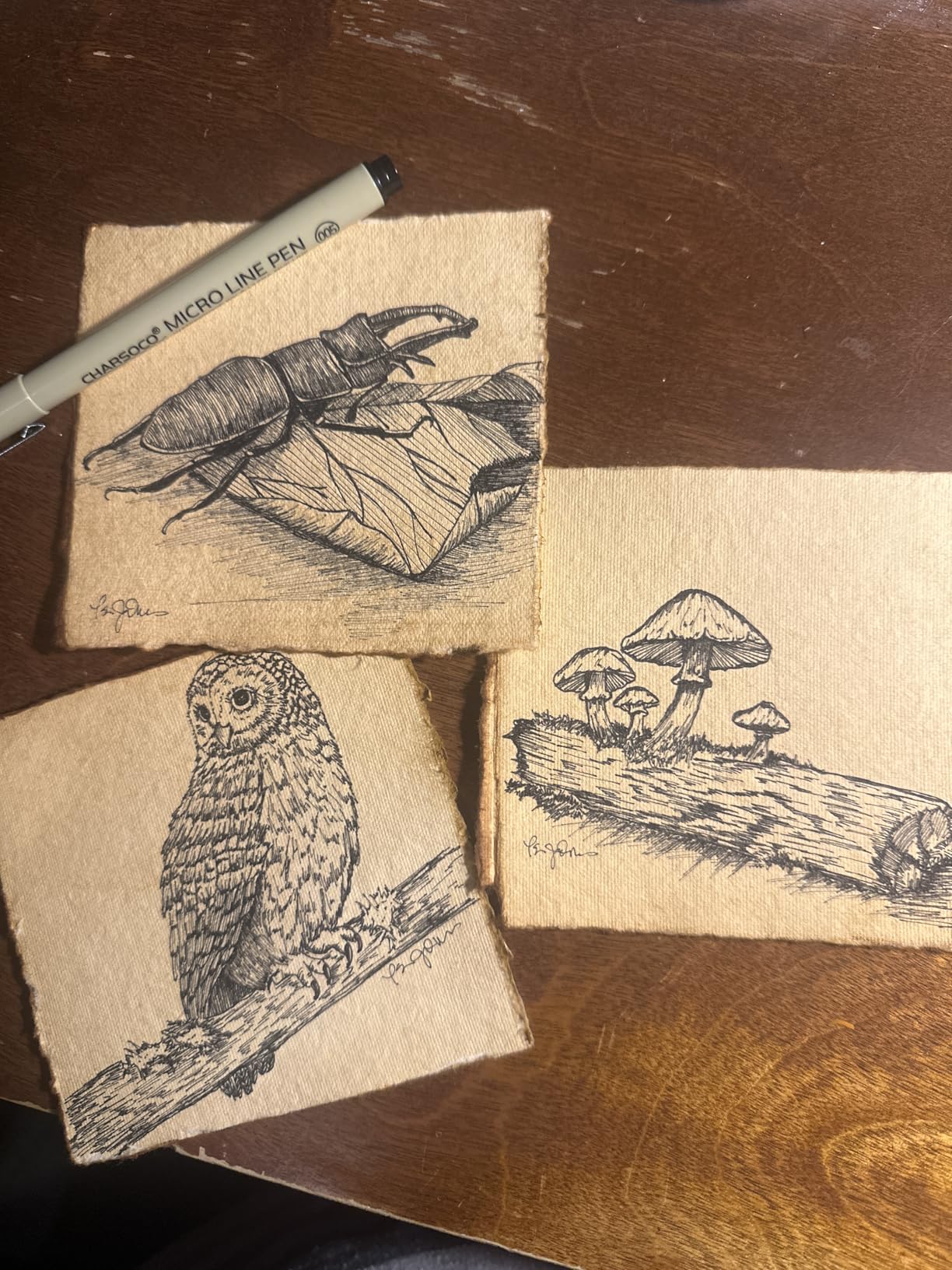 Wanderings Handmade Antique Deckle Edge Blank Cards - 4